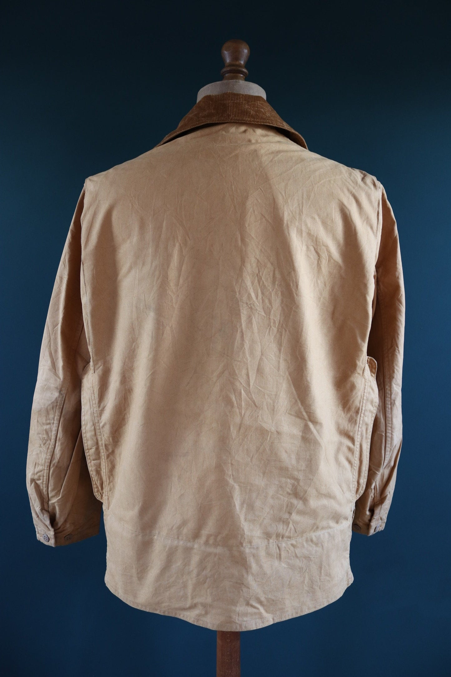 Vintage 1950s 50s JC Higgins tan brown duck cotton canvas jacket hunting shooting American Talon zipper 49” chest workwear chore work