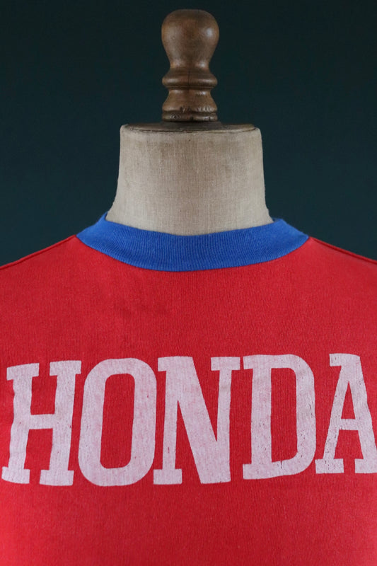 Vintage 1970s French Honda sweatshirt - motorcycle racing - 38" chest