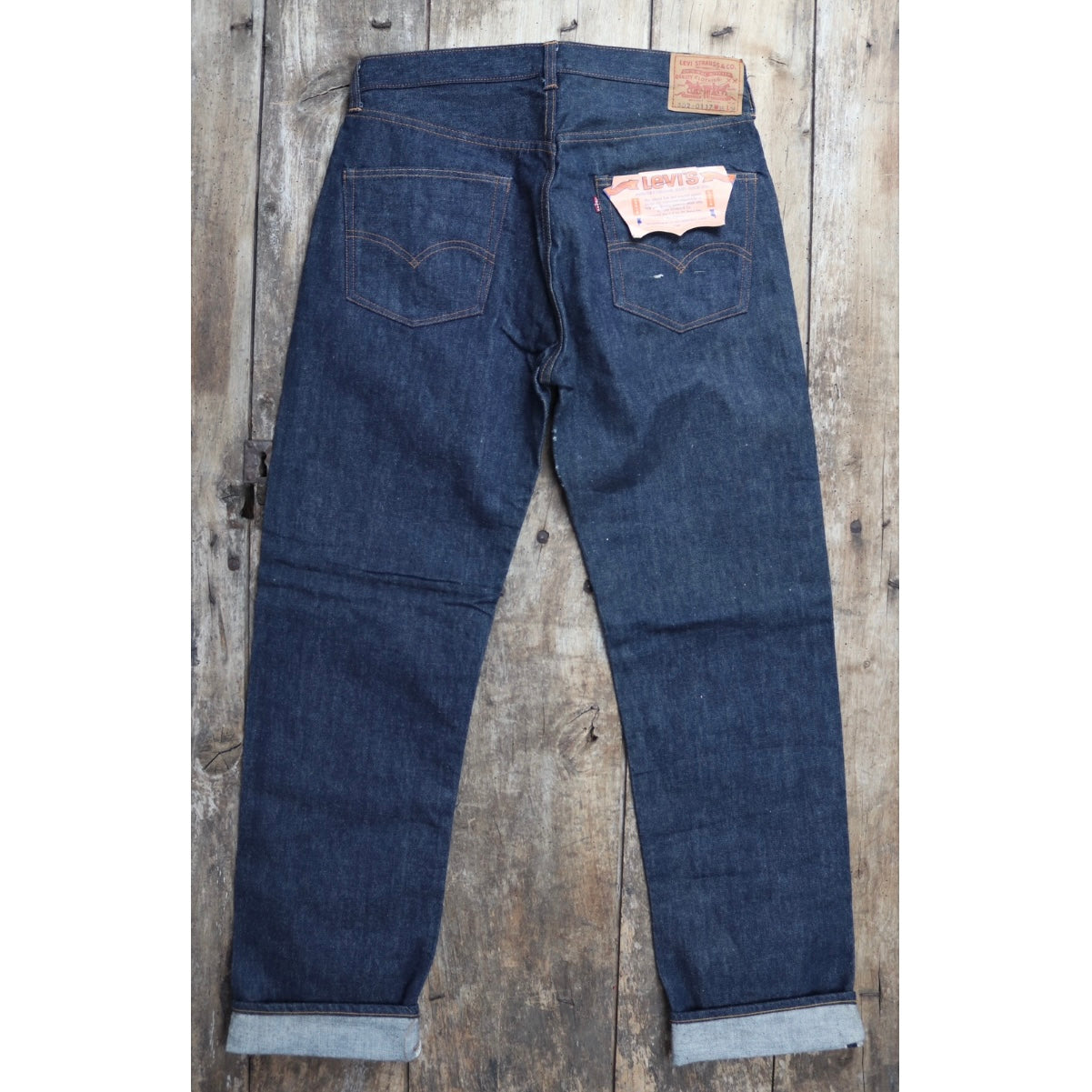 Vintage 1960s deadstock Levis 502 jeans - big E - rare selvedge