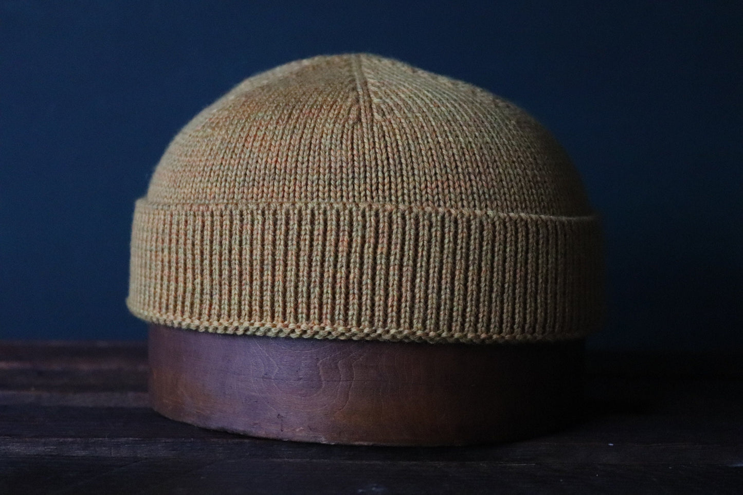 40 Colori 100% merino wool fisherman’s beanie hat watch cap ochre yellow made in Italy
