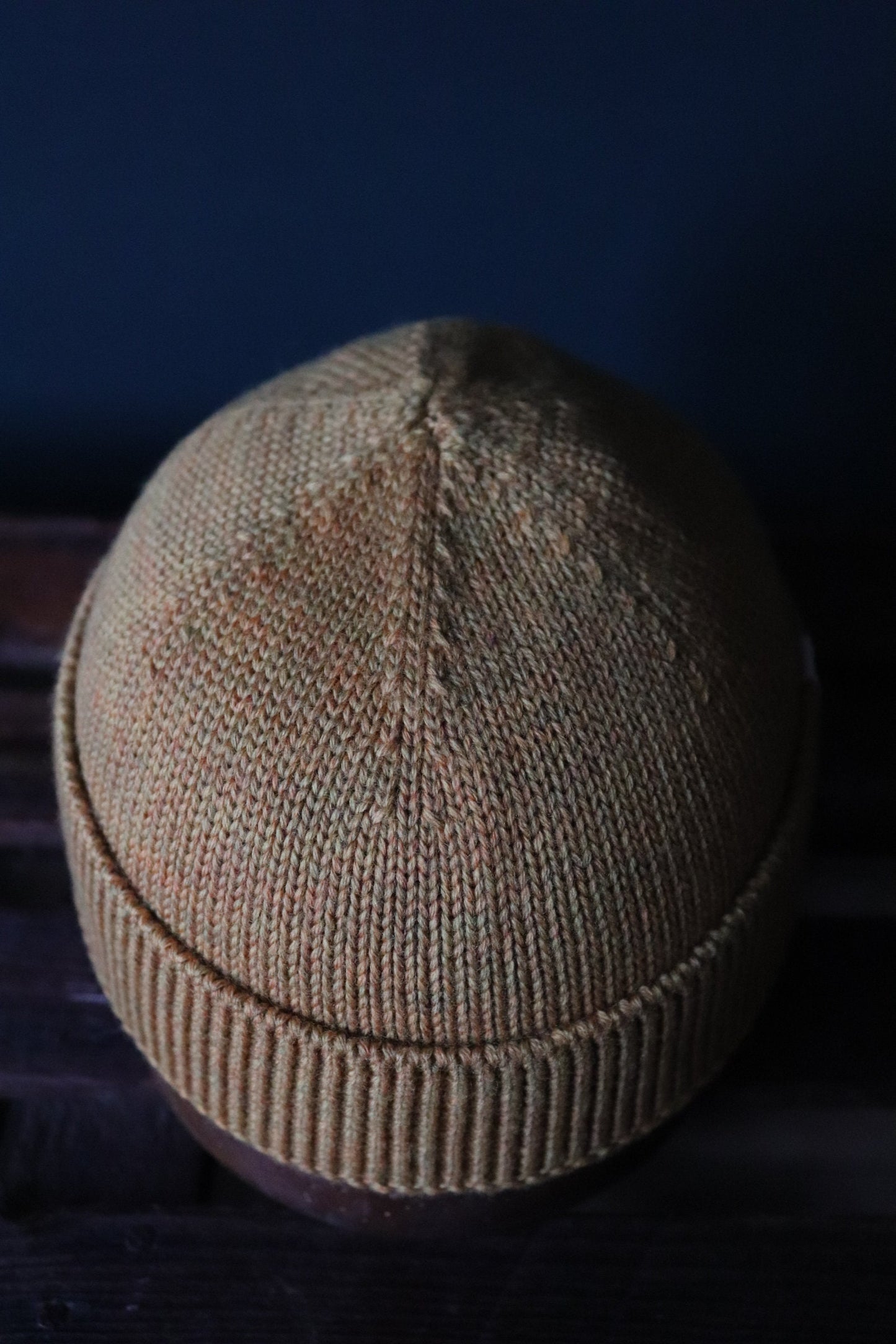 40 Colori 100% merino wool fisherman’s beanie hat watch cap ochre yellow made in Italy