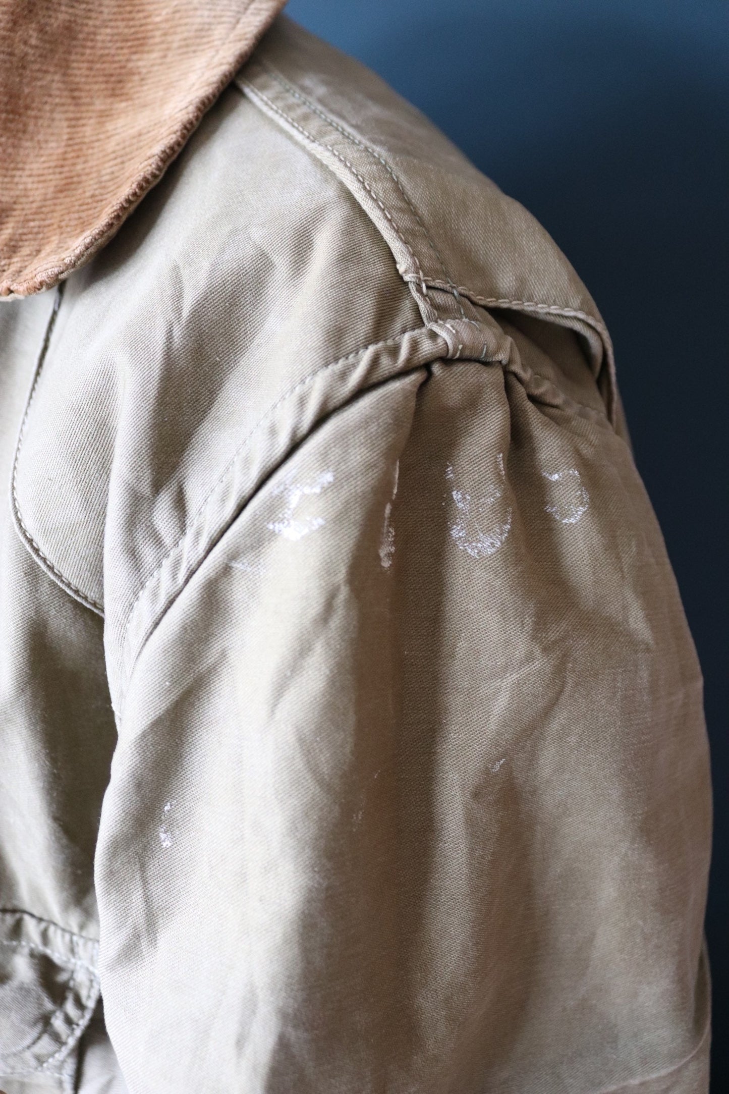 Vintage 1950s 50s Hettrick green brown duck cotton canvas jacket hunting shooting American Talon zipper 52” chest workwear chore work