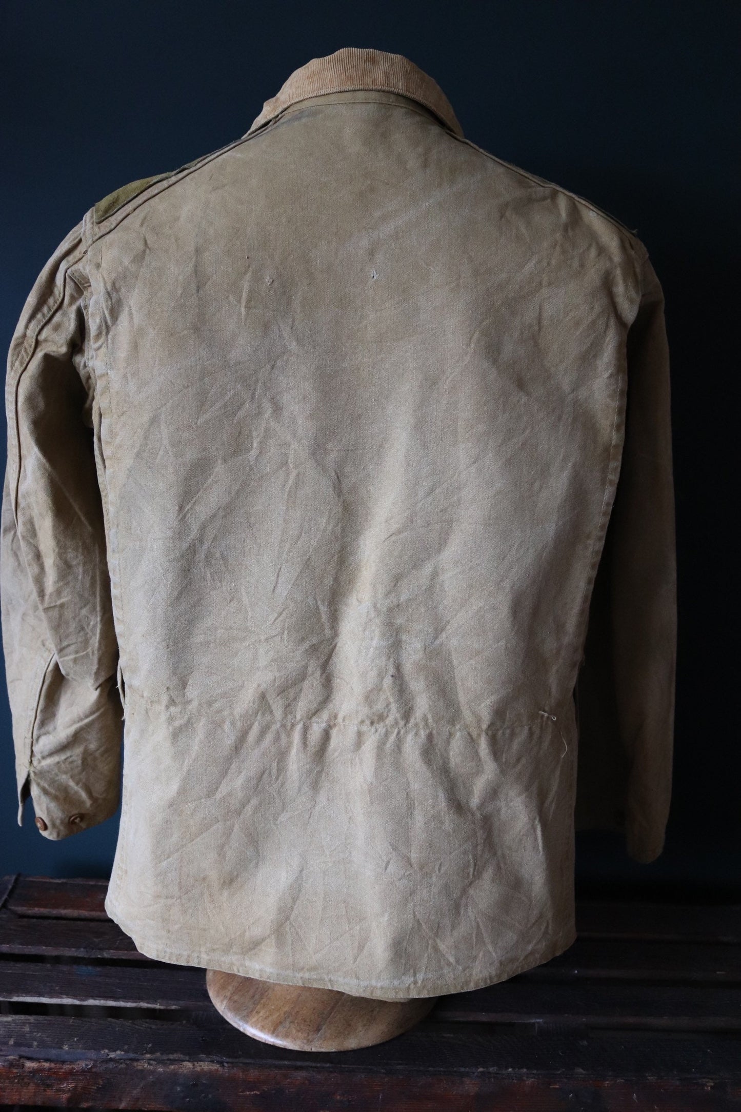 Vintage 1940s 40s tan brown duck cotton canvas jacket hunting shooting American Talon zipper 48” chest workwear chore work