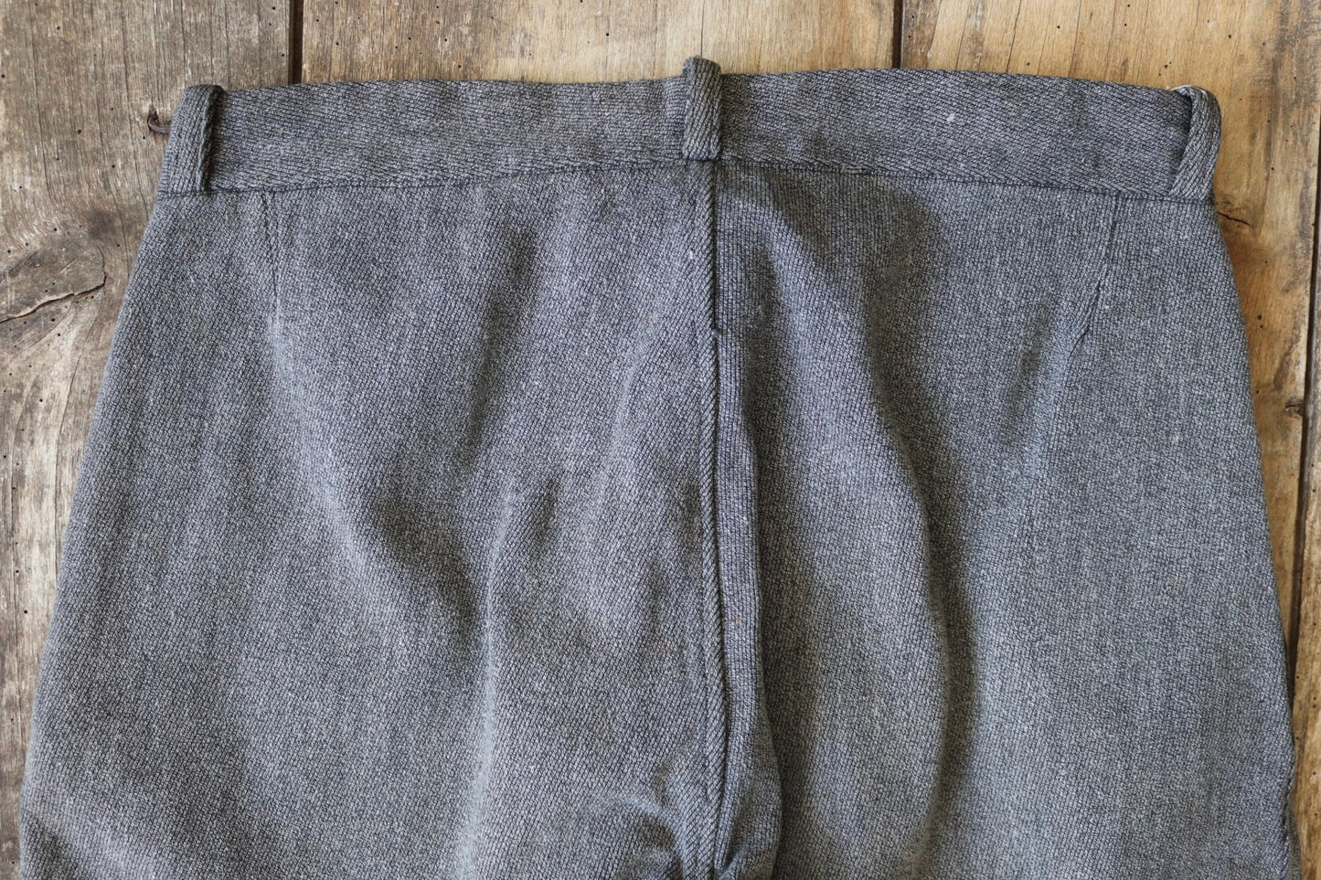 Vintage French riding jodhpurs hunting 1930s 1940s grey cotton whipcord breeches britches 33” x 24”