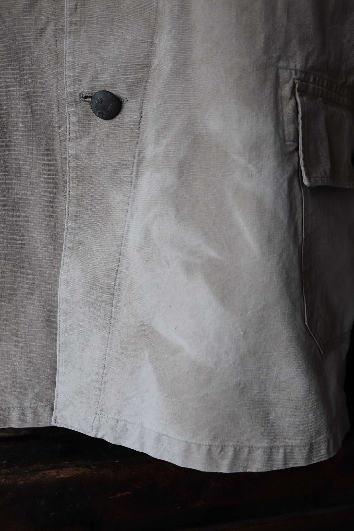 Vintage 1930s 30s 1940s 40s Swedish WW2 military civil defence army field cotton jacket tunic 46” chest work workwear chore