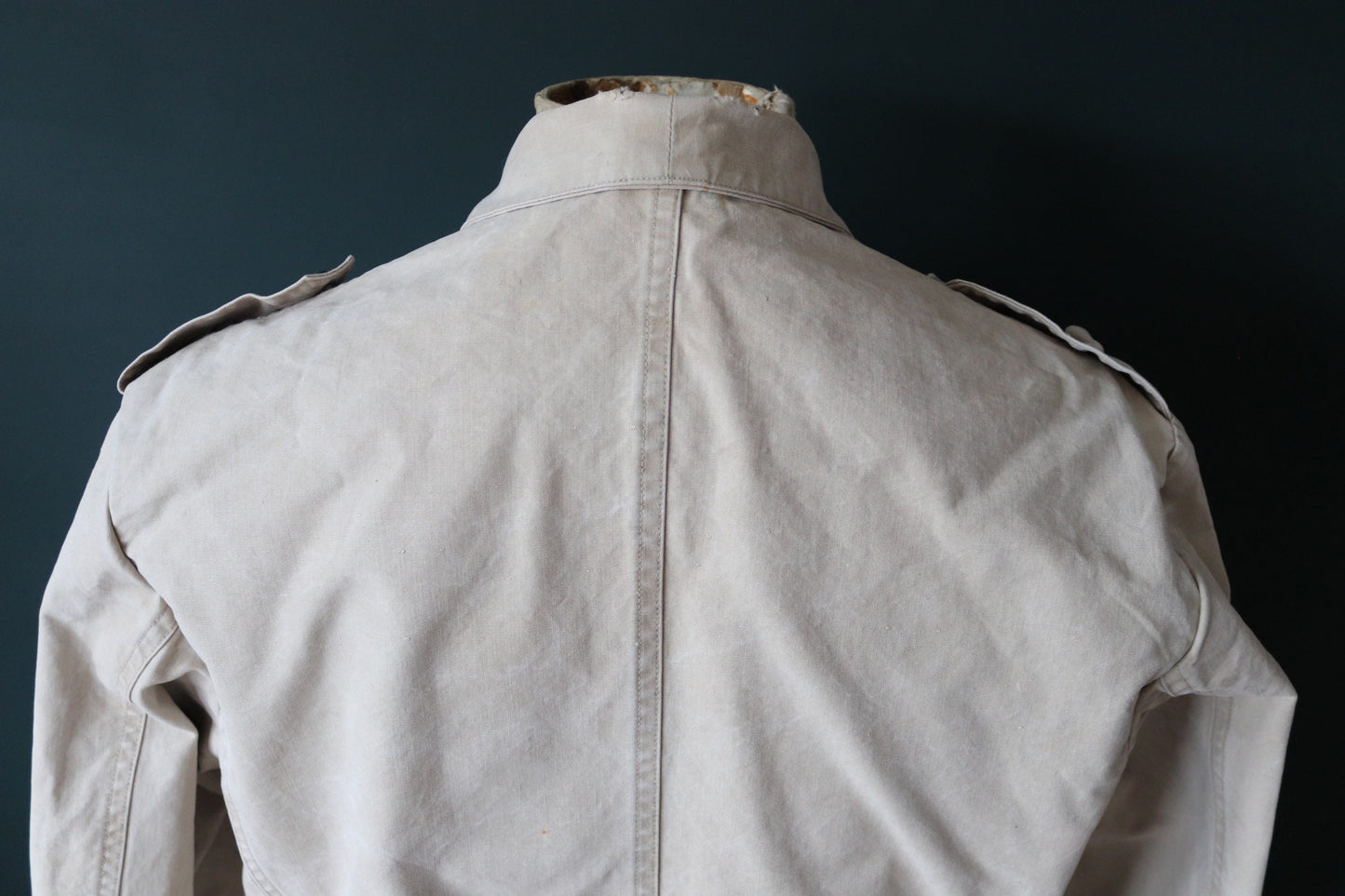 Vintage 1930s 30s 1940s 40s Swedish WW2 military civil defence army field cotton jacket tunic 46” chest work workwear chore