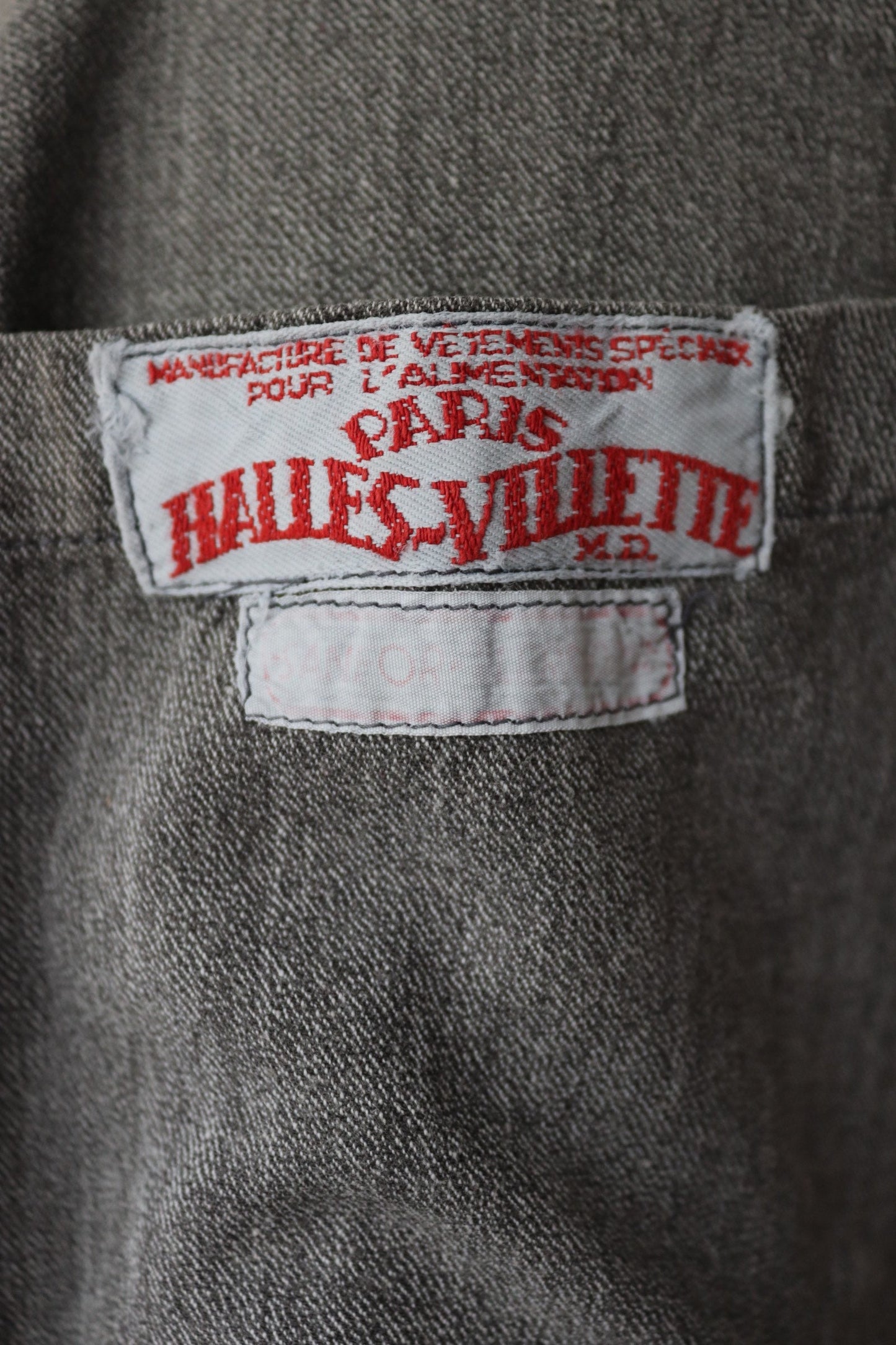 Vintage French workwear jacket 1950s salt pepper grey work coat overall factory machinist shopkeeper 44” chest