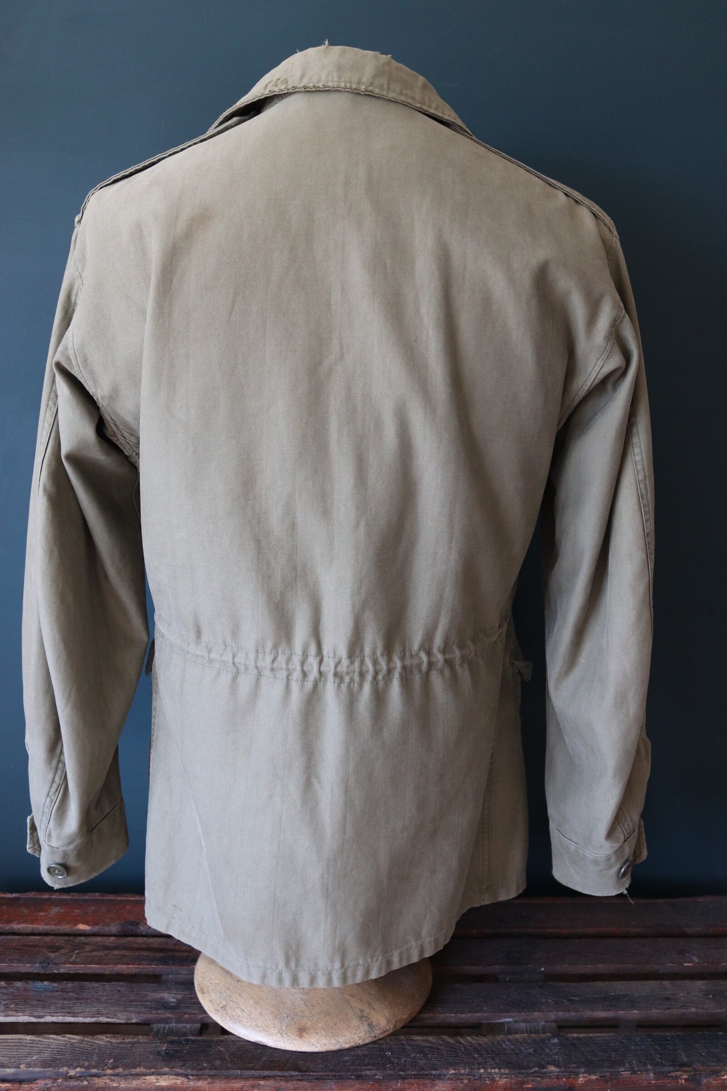 Vintage 1940s 40s US army military M-43 M43 M 43 field utility jacket olive green WW2 41” chest