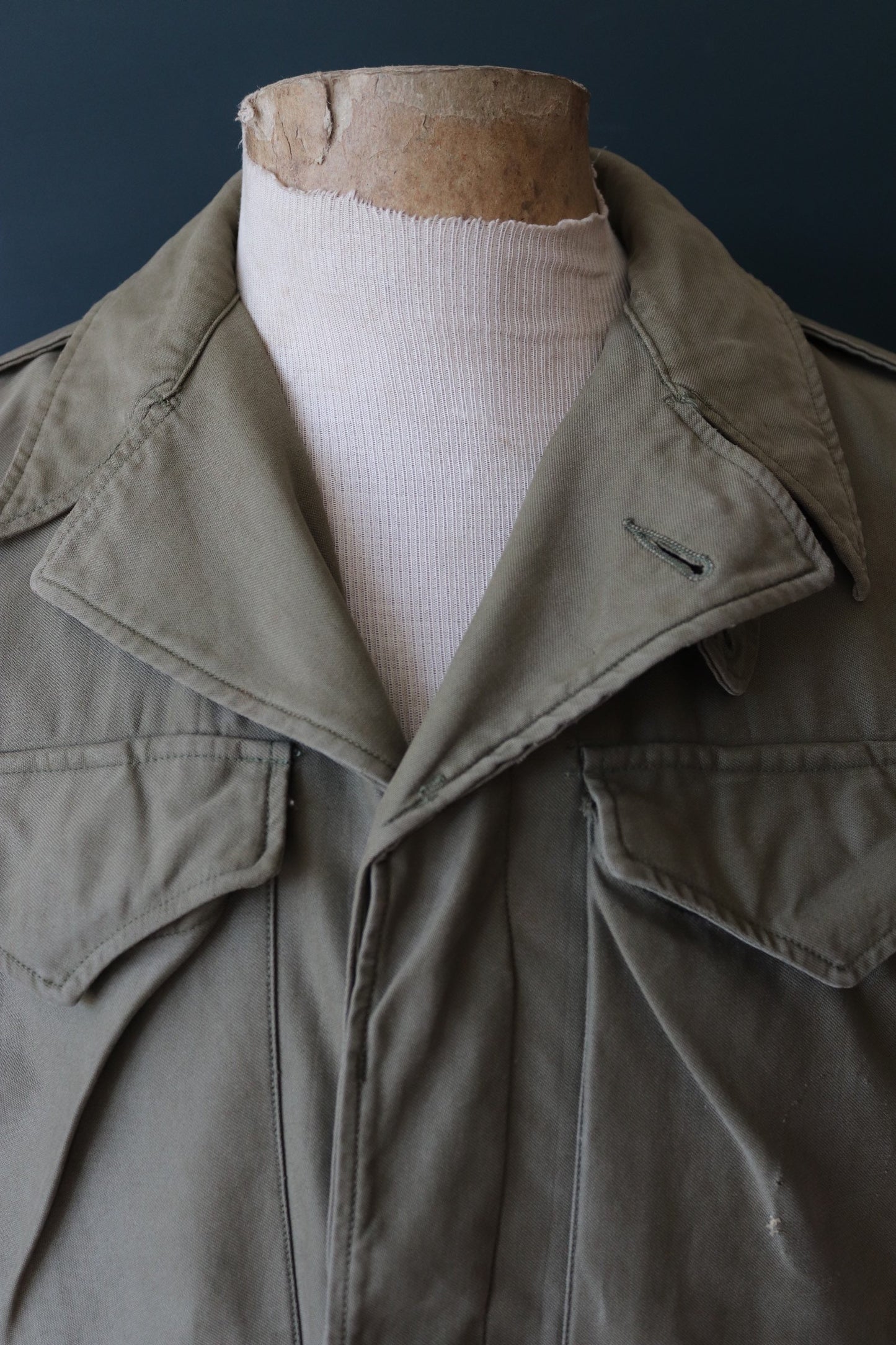 Vintage 1940s 40s US army military M-43 M43 M 43 field utility jacket olive green WW2 41” chest