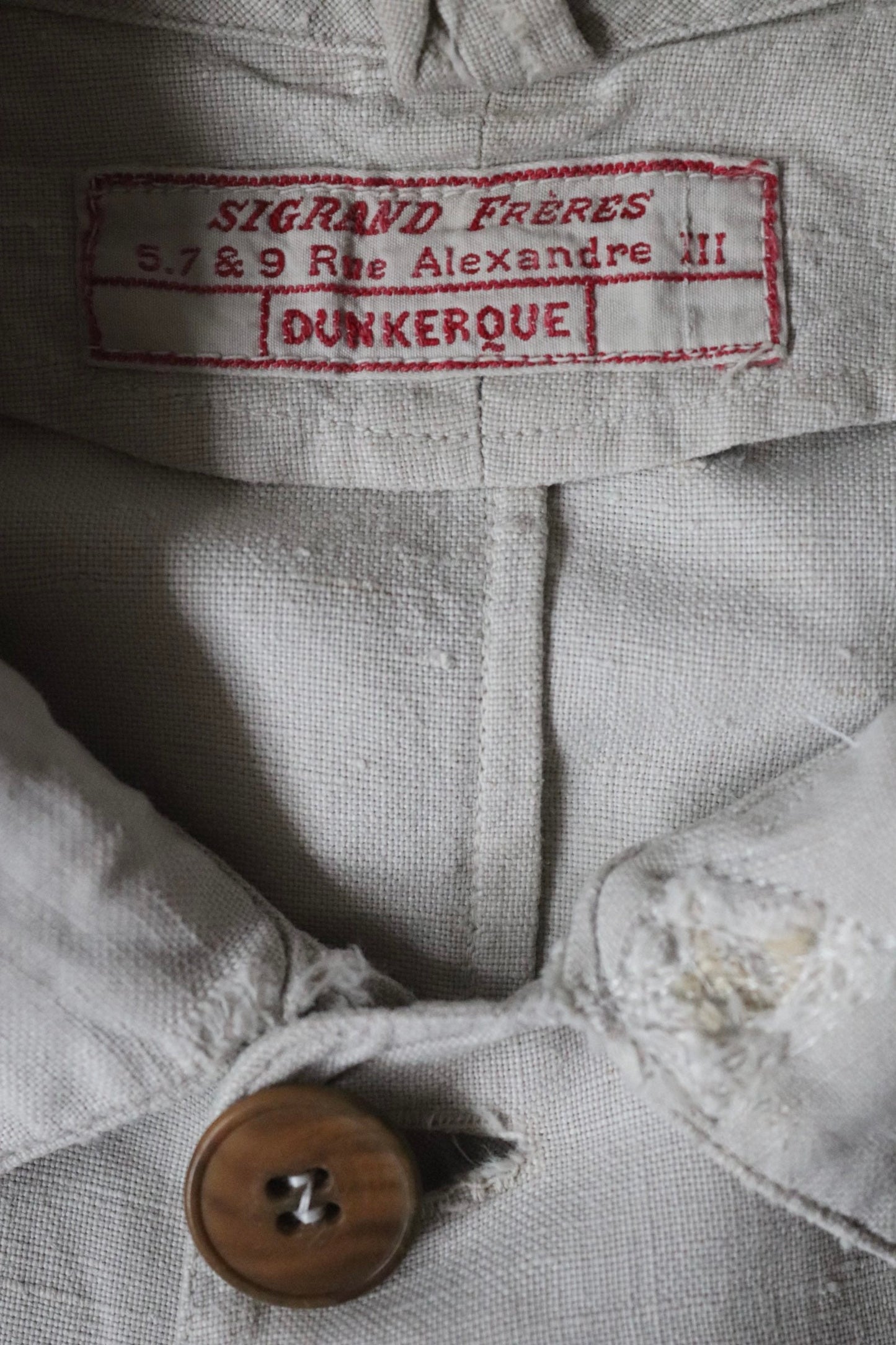 Vintage antique 1920s 1930s French workwear jacket overalls linen duster work chore coat 36” chest xs
