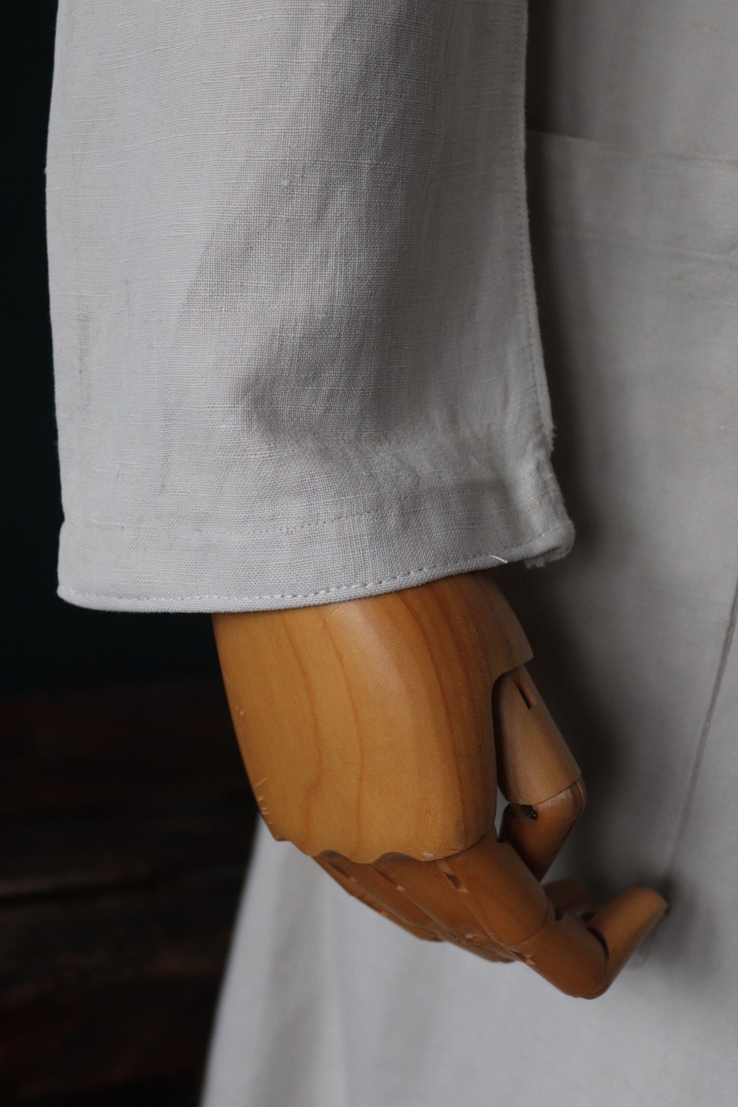 Vintage antique 1920s 1930s French workwear jacket overalls linen duster work chore coat 36” chest xs