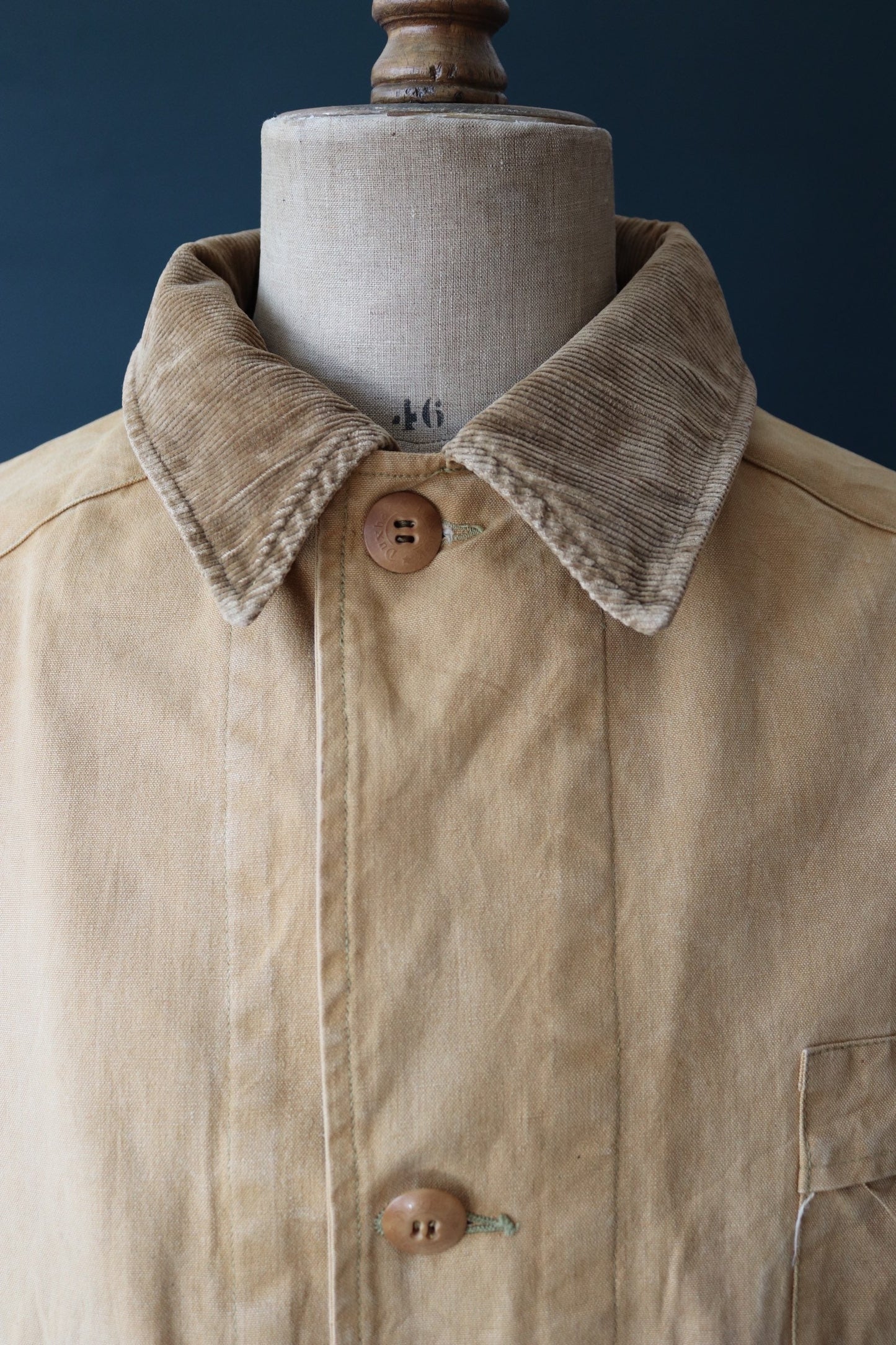 Vintage 1940s 40s 1950s 50s Duxbak duck cotton canvas tin cloth hunting shooting jacket 57” chest workwear work chore