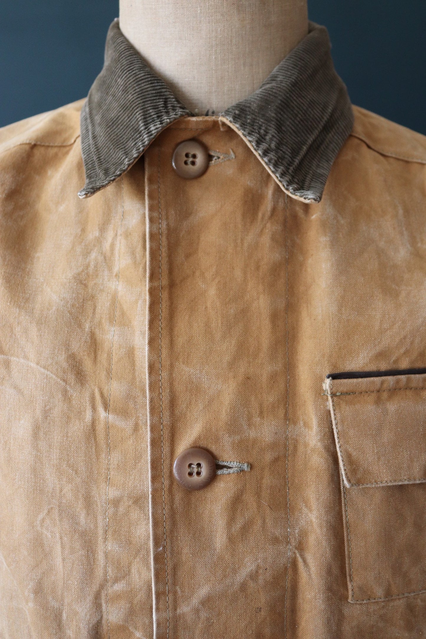 Vintage 1970s 70s 1980s 80s Duxbak duck cotton canvas tin cloth hunting shooting jacket 45” chest workwear work chore