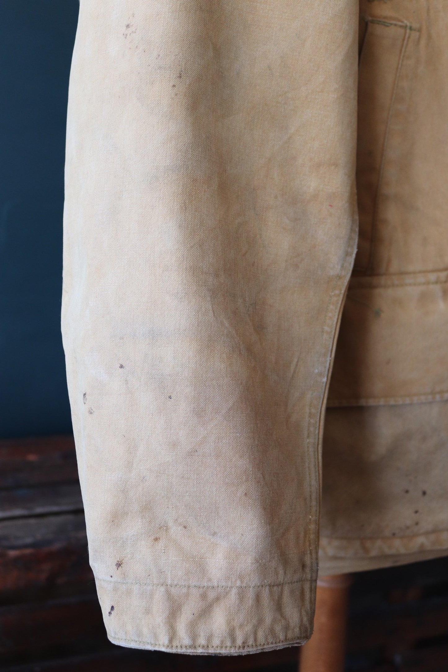 Vintage 1940s 40s 1950s 50s Duxbak duck cotton canvas tin cloth hunting shooting jacket 57” chest workwear work chore