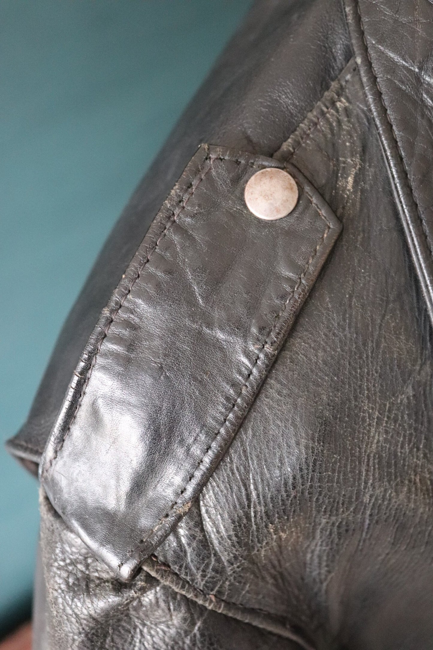 Vintage 1950s 50s leather jacket Buco PJ27 PJ-27 black steerhide biker police 46” chest biker motorcycle