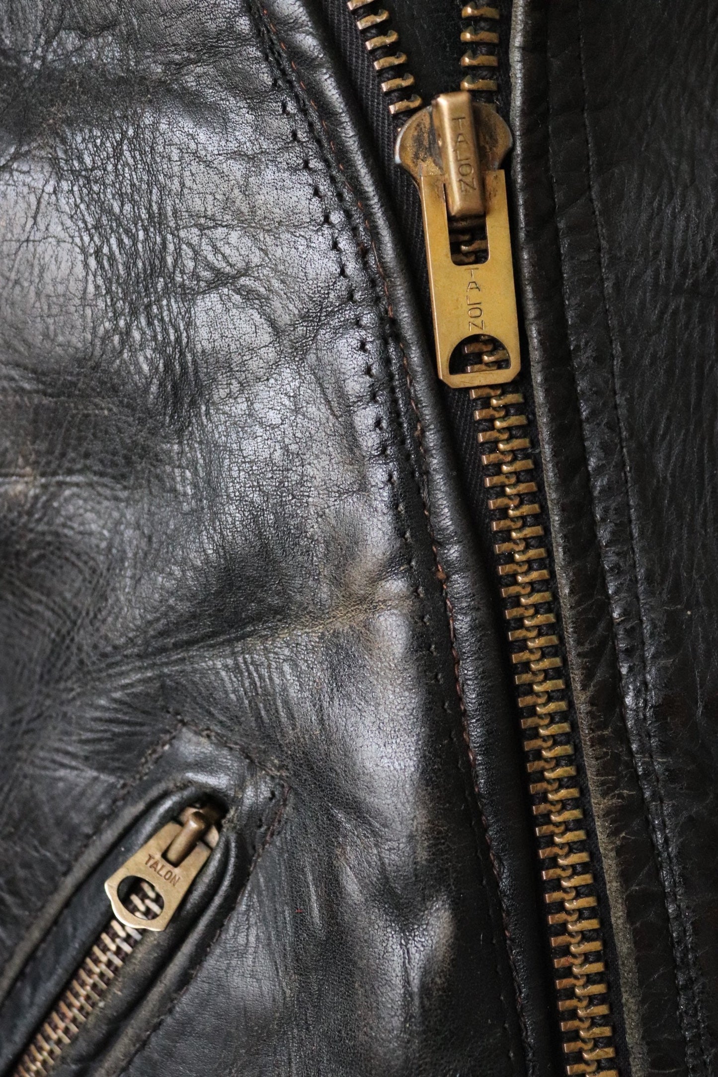 Vintage 1950s 50s leather jacket Buco PJ27 PJ-27 black steerhide biker police 46” chest biker motorcycle