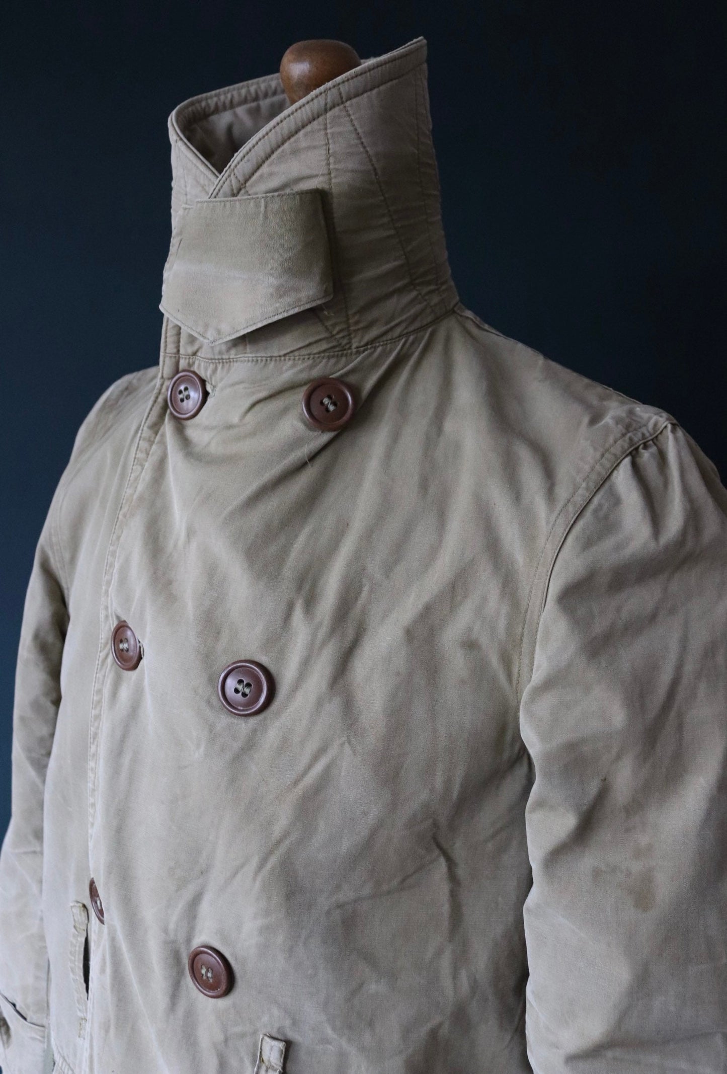 Vintage 1940s 40s WW2 US army military jeep coat mackinaw 42” chest work workwear chore shawl collar
