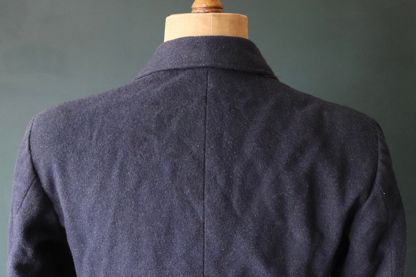 Vintage French workwear jacket 1930s Belle Jardiniere indigo blue wool fireman’s jacket sapeurs pompiers 41” chest