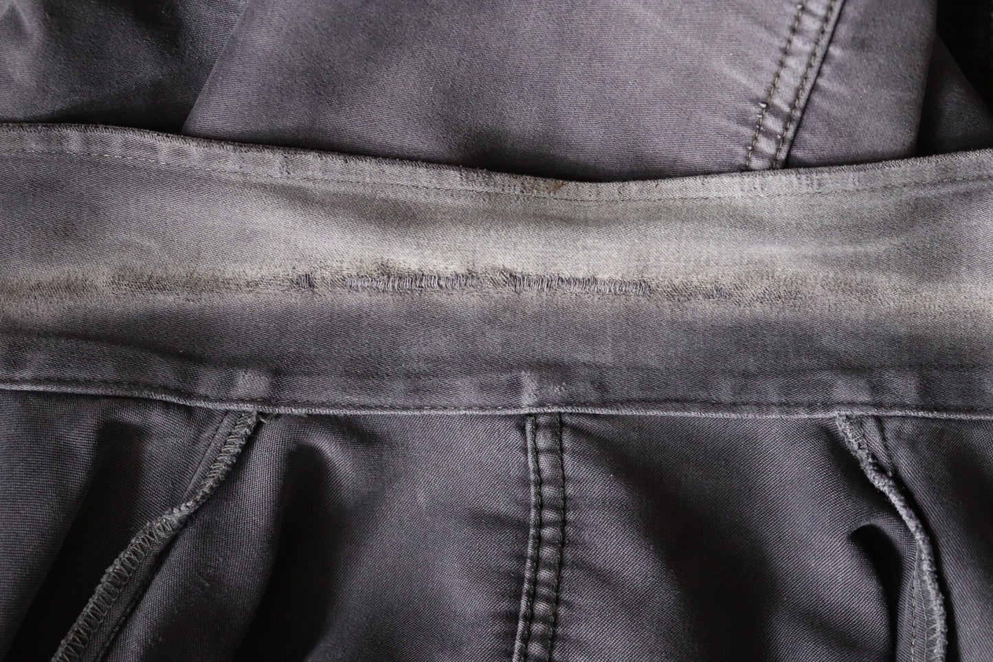 Vintage French black moleskin chore jacket - 1950s darned workwear - faded repaired patched - 43” chest