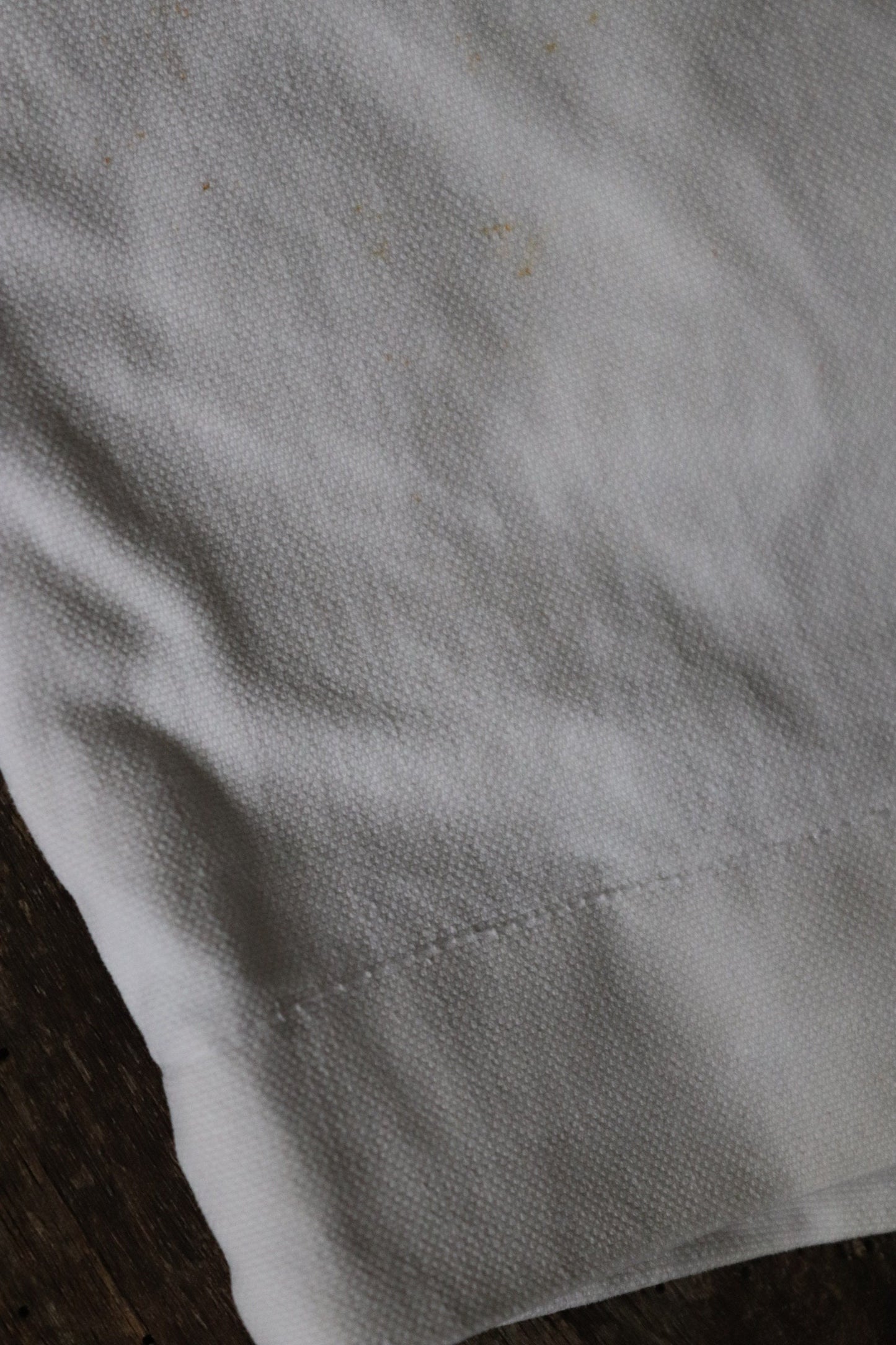 Vintage French shorts 1960s army military white cotton cuffed summer button fly 28” x 5”
