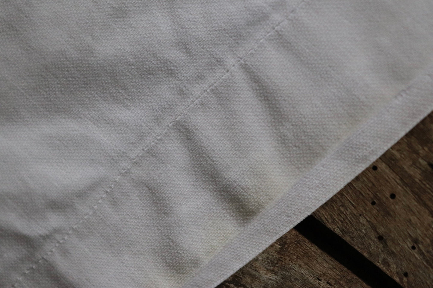 Vintage French shorts 1960s army military white cotton cuffed summer button fly 28” x 5”