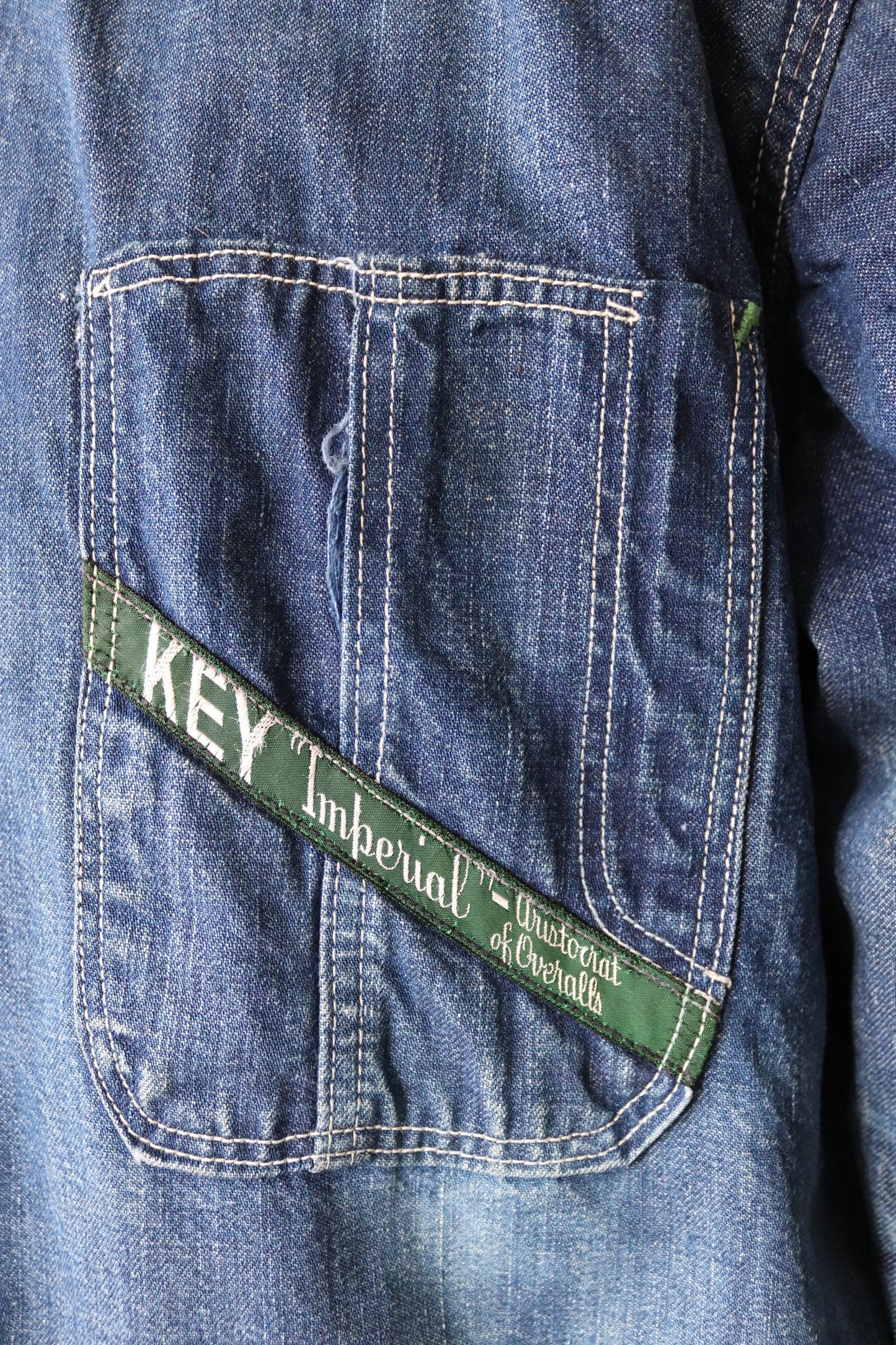 Vintage 1960s 60s 1970s 70s Key Imperial indigo blue denim blanket lined barn chore jacket workwear work chore 48” chest Troy