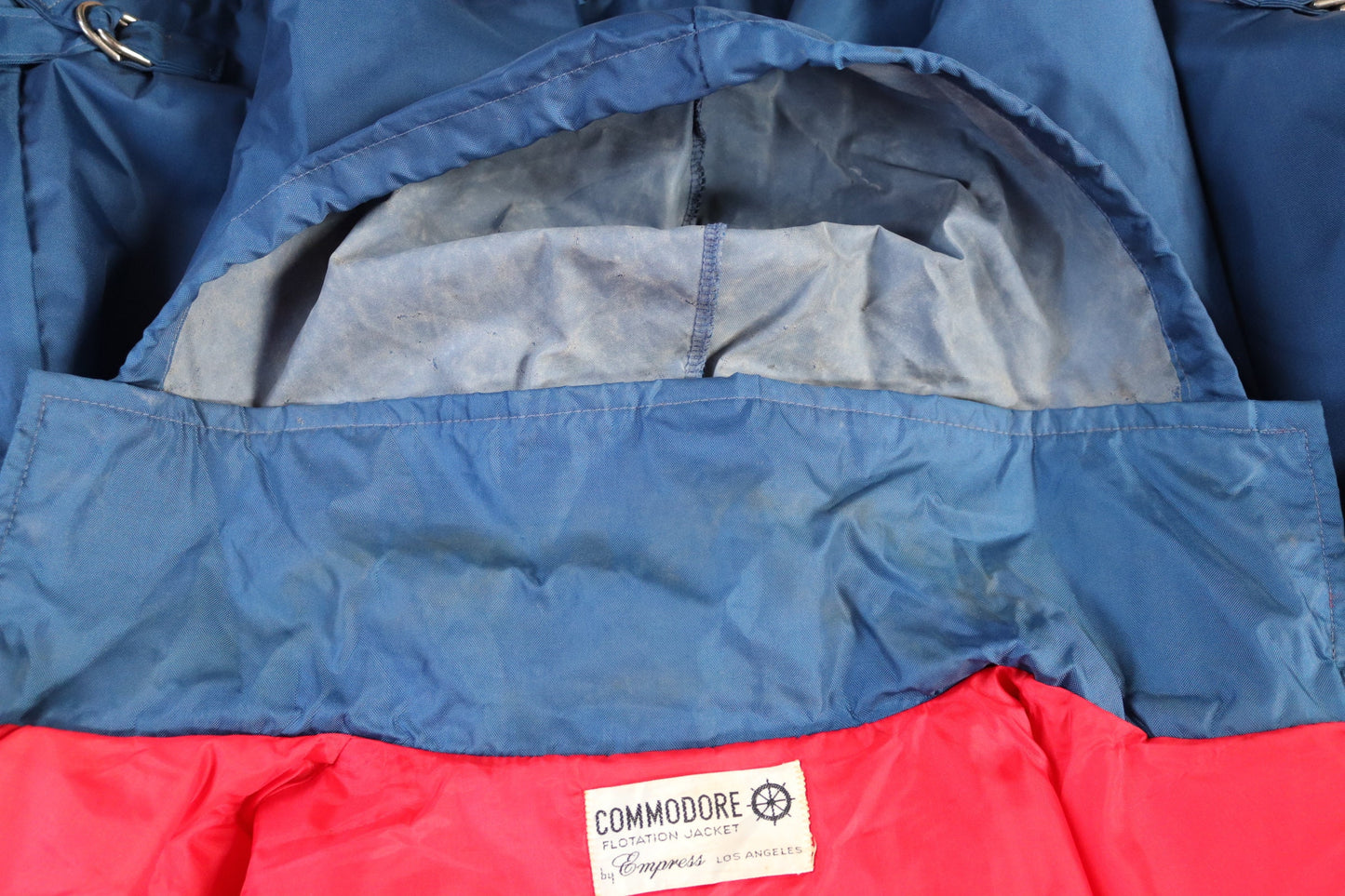 Vintage 1970s 70s 1980s 80s Commodore navy blue sailing sailor floatation waterproof anorak jacket 46” chest