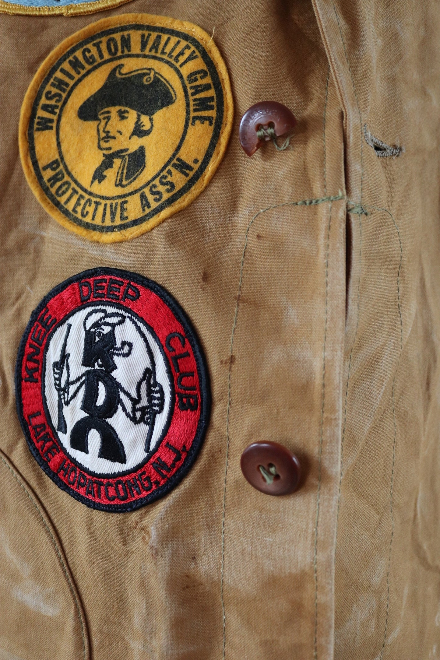 Vintage 1940s 40s 1950s 50s Duxbak duck cotton canvas tin cloth hunting shooting jacket 56” chest workwear work chore