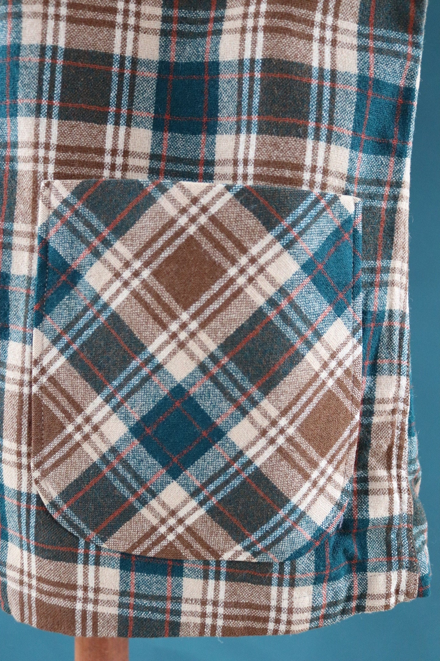 Vintage Pendleton wool 49er Topster jacket shirt brown green tartan plaid checked surf Ivy League style mod 46” chest