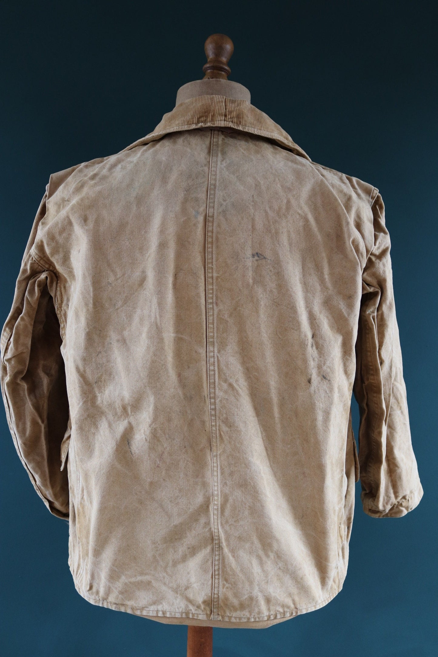 Vintage 1970s 70s Western Field Montgomery Ward tan brown duck cotton canvas jacket hunting shooting American 49” chest workwear work chore