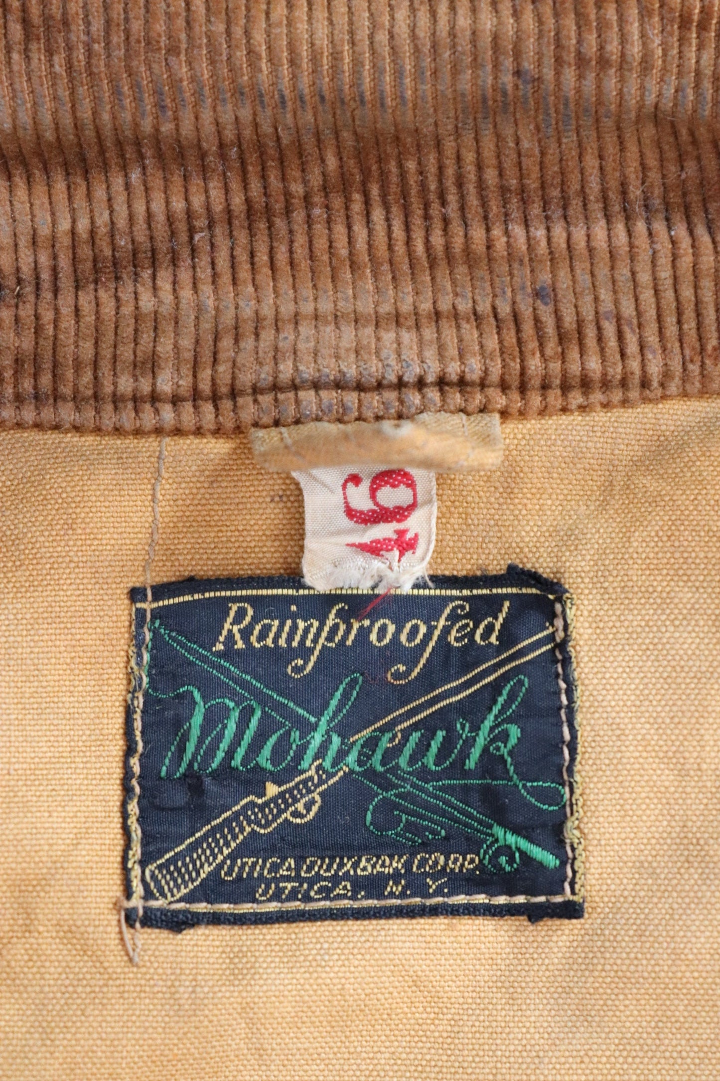 Vintage 1930s 30s Duxbak Utica Mohawk duck cotton canvas work chore hunting shooting jacket workwear 54” chest
