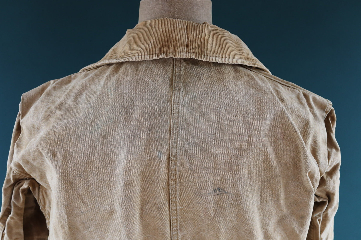 Vintage 1970s 70s Western Field Montgomery Ward tan brown duck cotton canvas jacket hunting shooting American 49” chest workwear work chore
