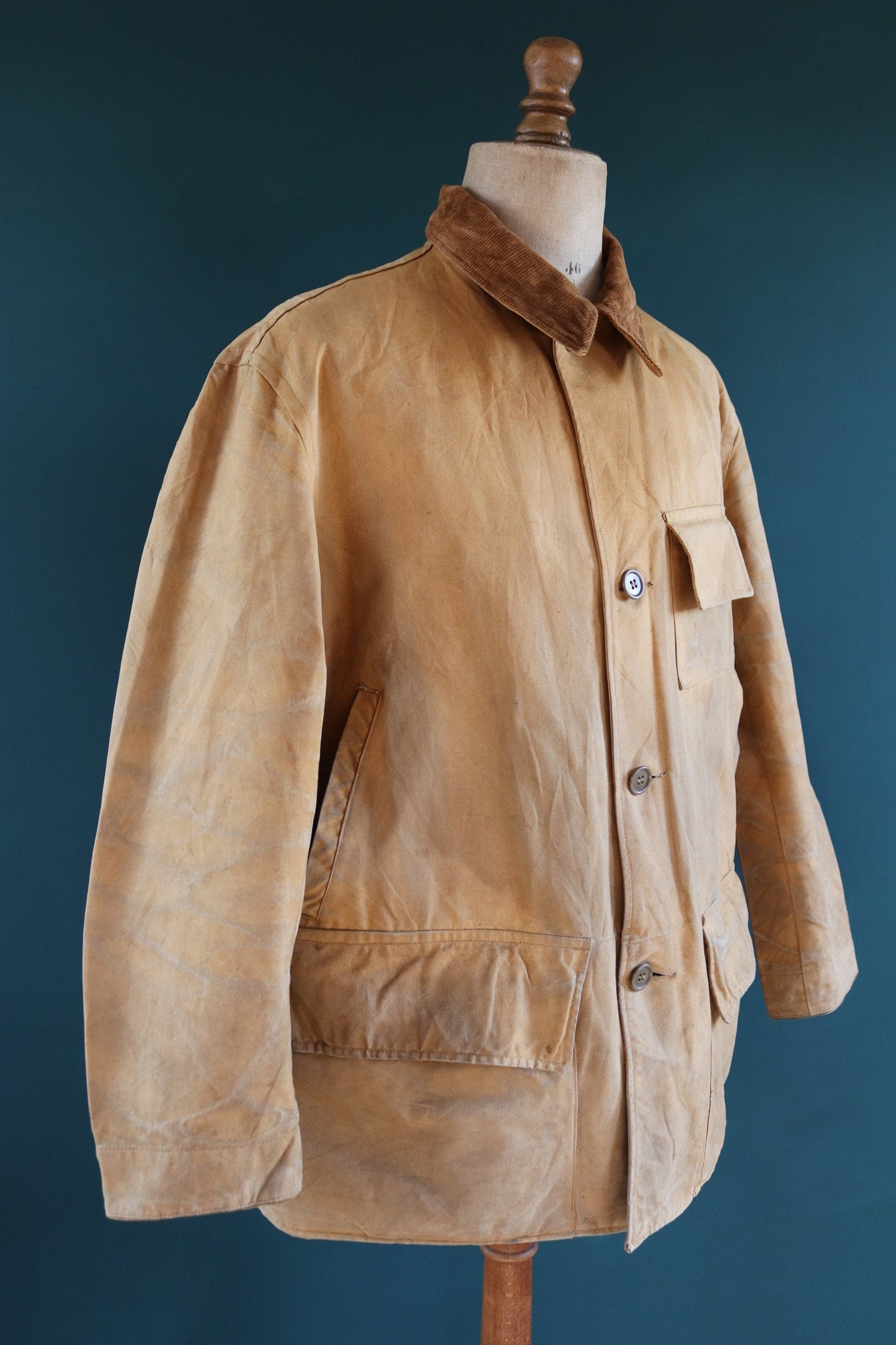 Vintage 1930s 30s Duxbak Utica Mohawk duck cotton canvas work chore hunting shooting jacket workwear 54” chest