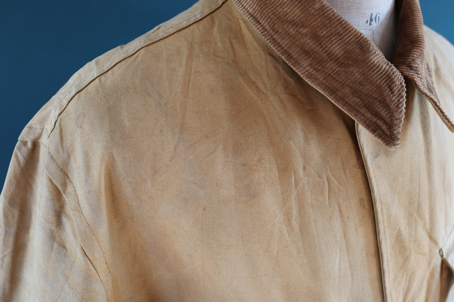 Vintage 1930s 30s Duxbak Utica Mohawk duck cotton canvas work chore hunting shooting jacket workwear 54” chest