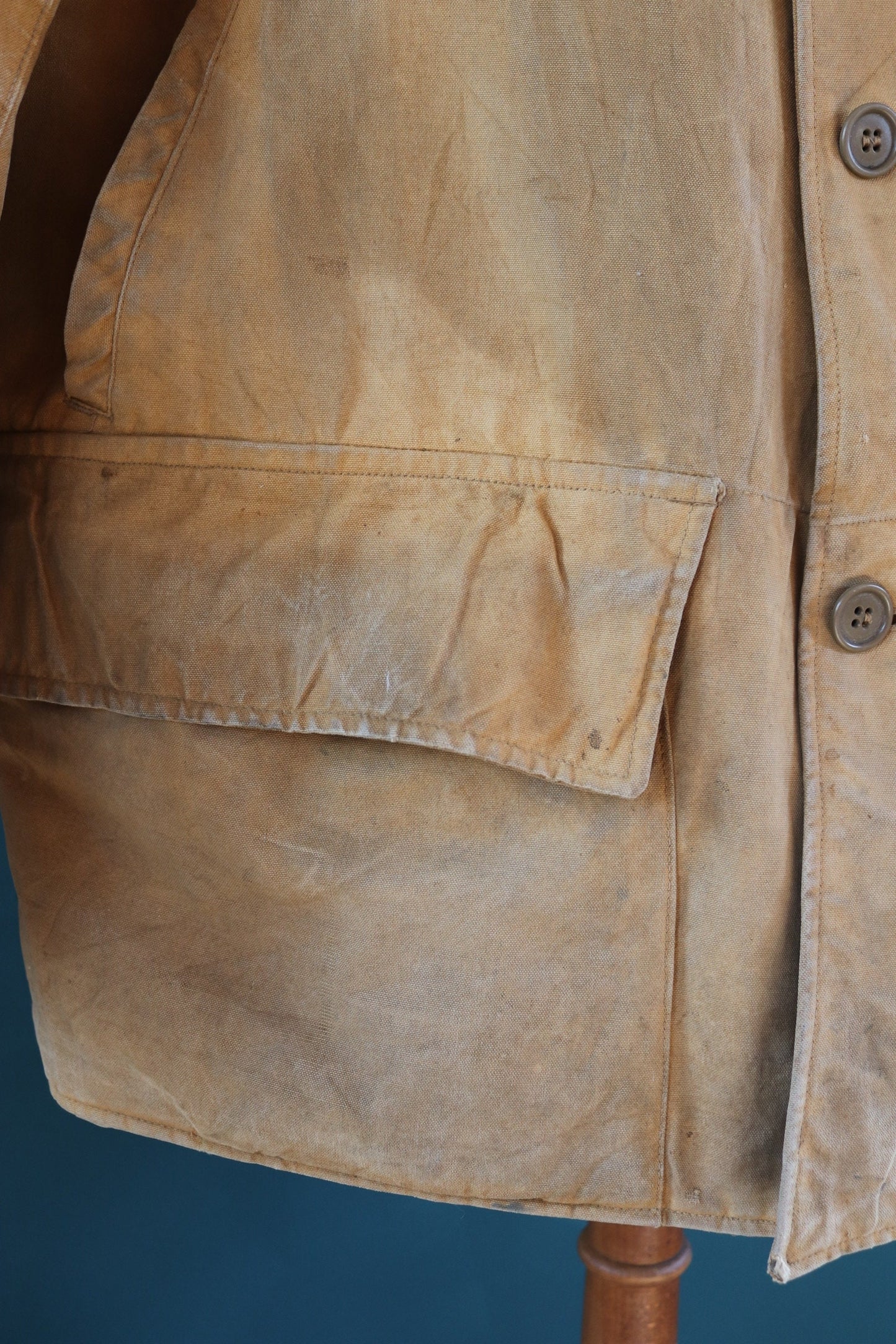 Vintage 1930s 30s Duxbak Utica Mohawk duck cotton canvas work chore hunting shooting jacket workwear 54” chest