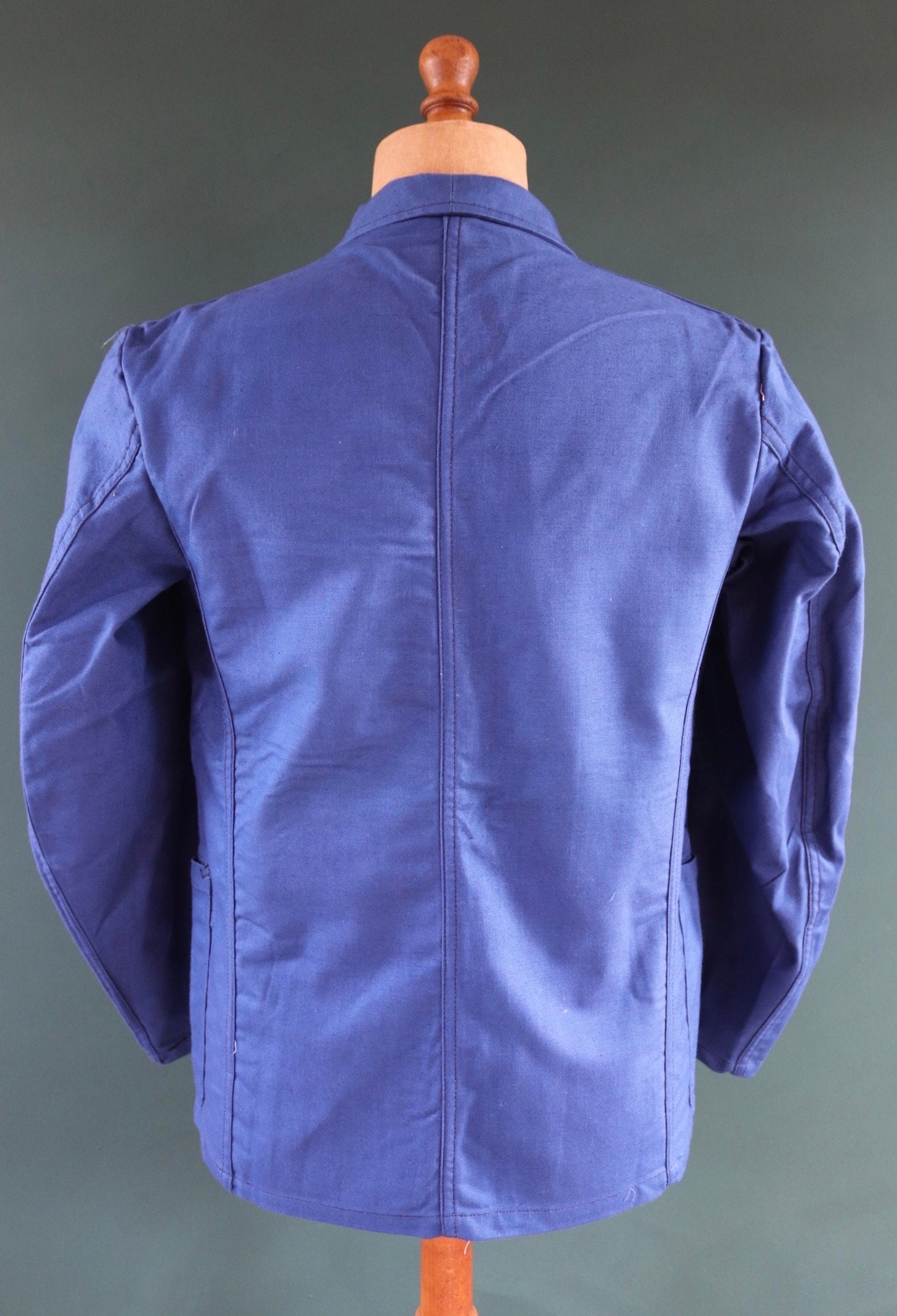 Vintage WW2 workwear jacket 1940s deadstock Swedish military hospital indigo blue cotton twill work chore 42” chest