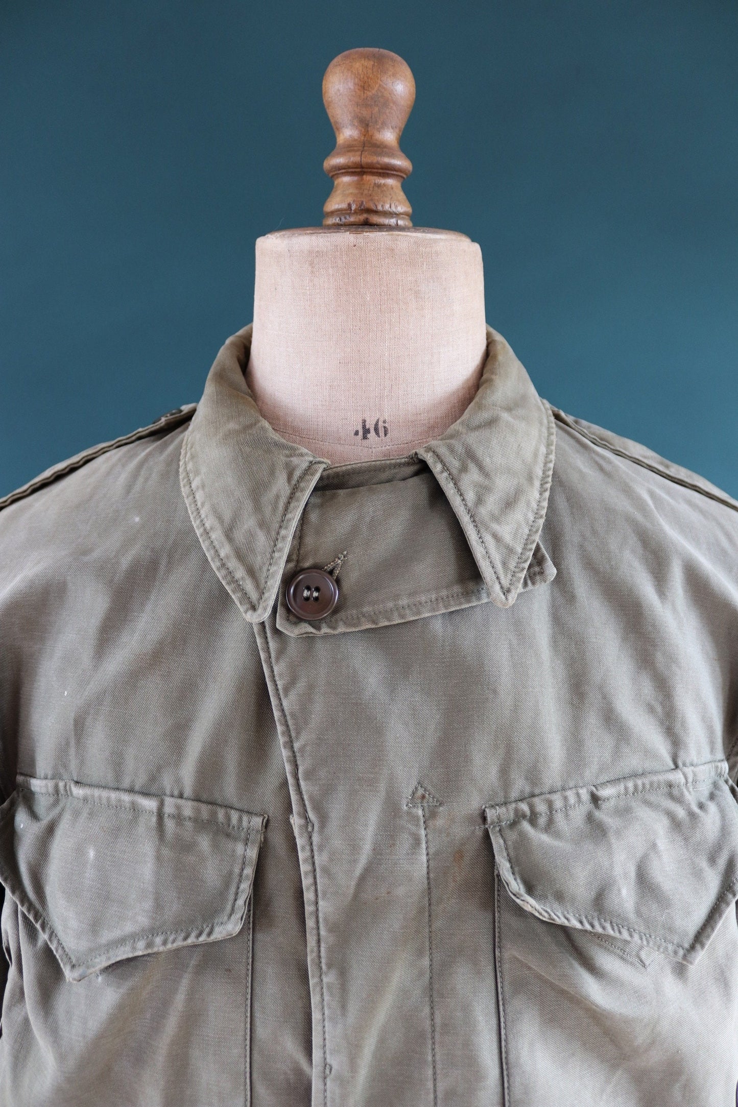 Vintage 1940s WW2 jacket - M43 US military field - 45” chest