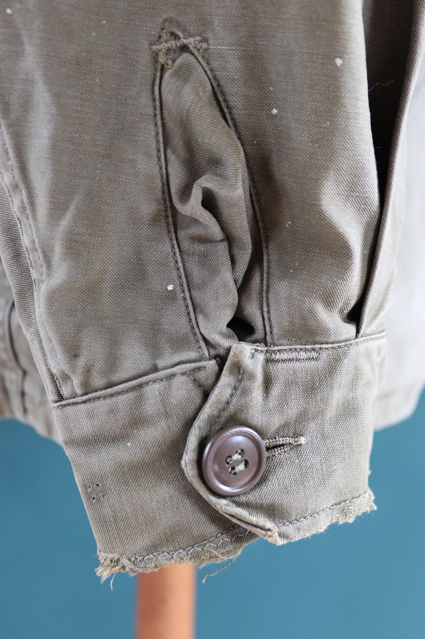 Vintage 1940s 40s US army military M-43 M43 M 43 field utility jacket olive green WW2 45” chest