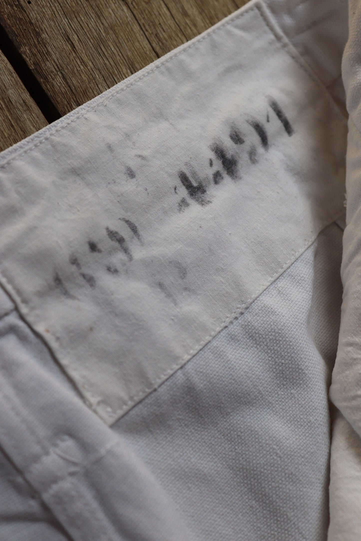 Vintage French white cotton trousers pants 1950s 1960s fall front wide leg Marine Nationale navy naval 31” x 28” riviera beach
