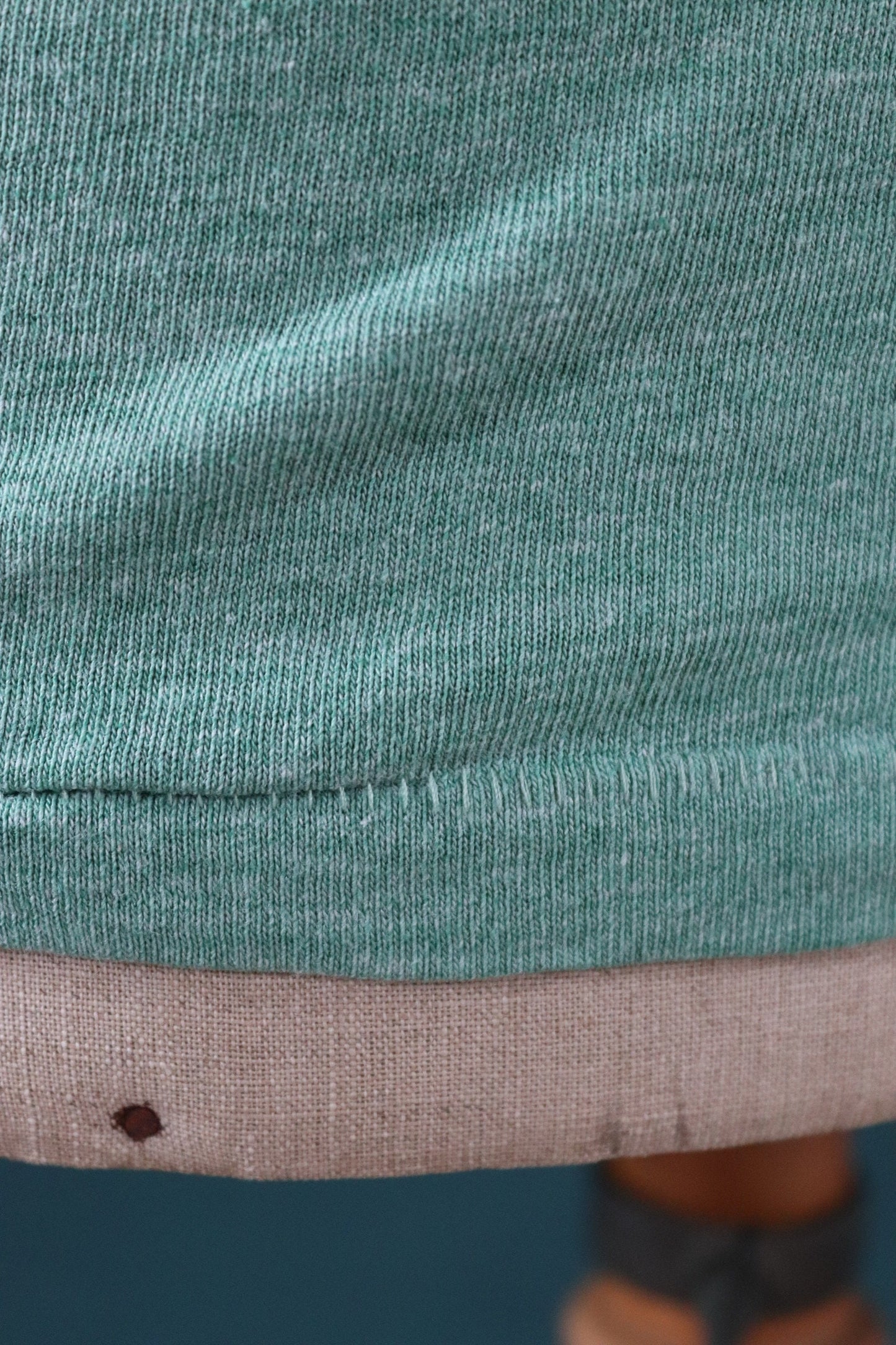 Vintage 1980s 80s 50/50 green marl sportswear plain paper thin t shirt 38” chest surf sports