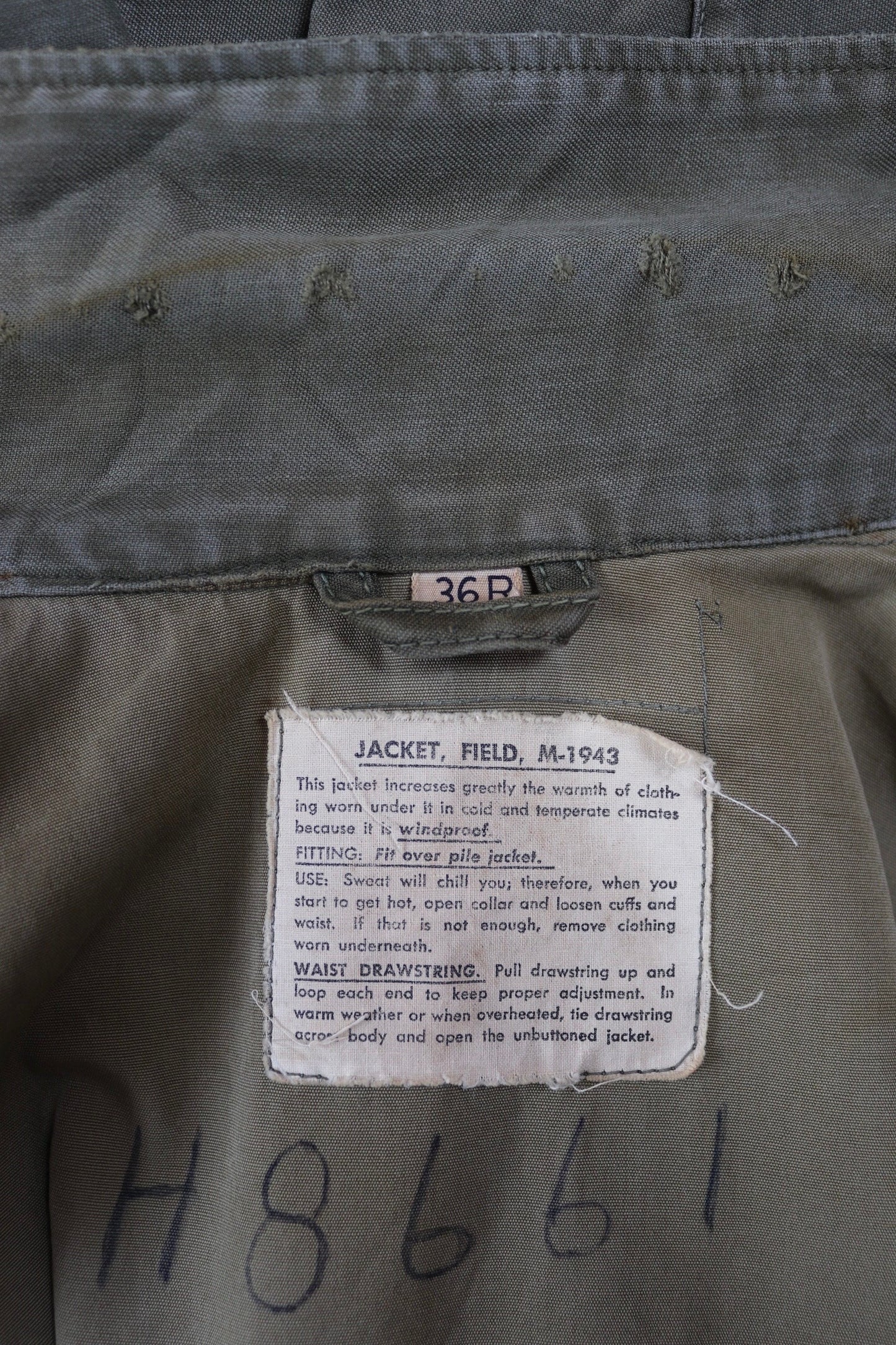Vintage 1940s 40s US army military M-43 M43 M 43 field utility jacket olive green WW2 45” chest