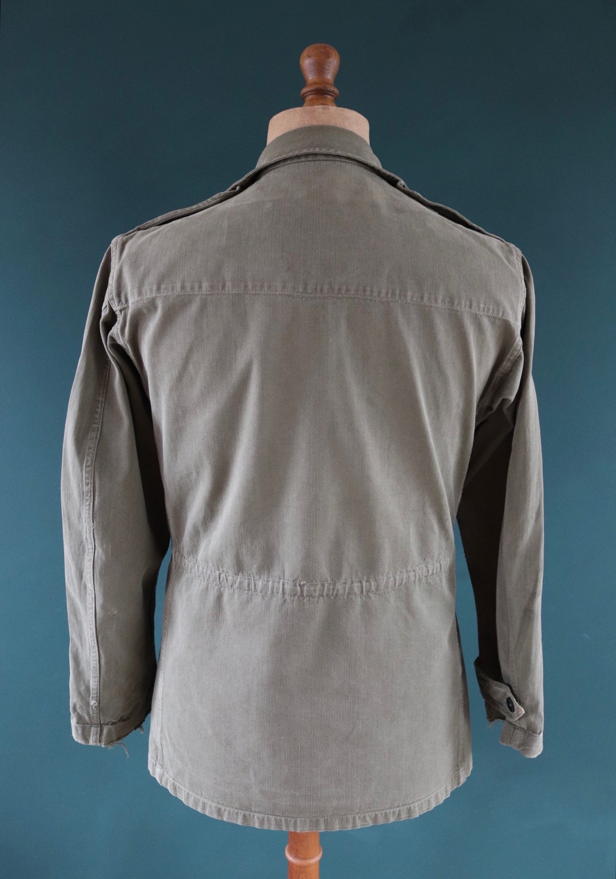 Vintage 1950s French M47 army jacket - HBT military - 41" Chest