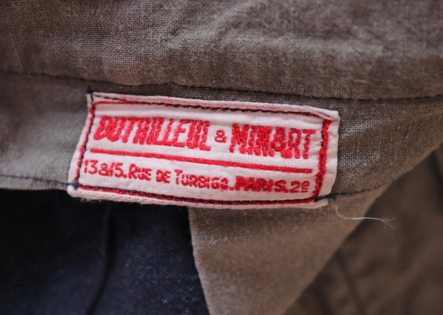 Vintage French workwear trousers pants indigo linen maquignon 1930s 1940s work chore 44” x 32”