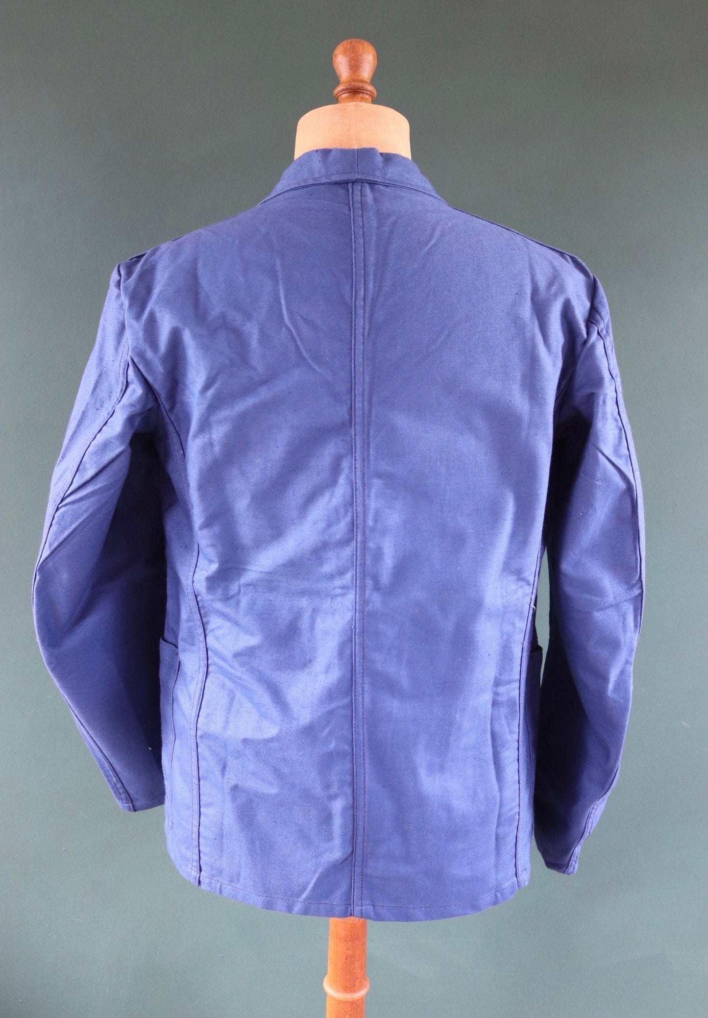 Vintage WW2 workwear jacket 1940s deadstock Swedish military hospital indigo blue cotton twill work chore 42” chest