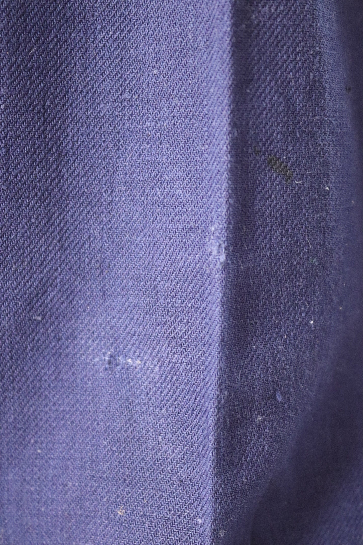 Vintage French workwear shirt 1940s 1950s indigo blue cotton work smock pop over 47” chest faded