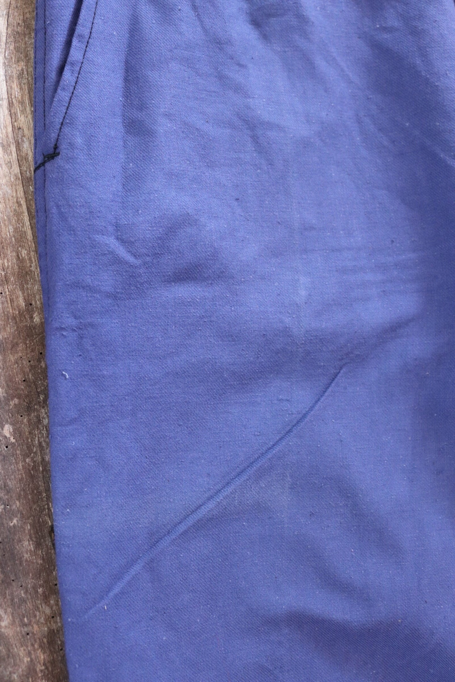 Vintage WW2 workwear trousers pants 1940s Swedish military hospital indigo blue cotton twill work chore 36” x 31” buckle cinch back