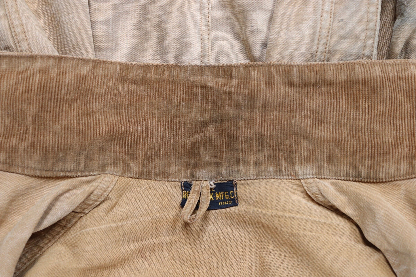 Vintage 1920s 20s tin cloth duck cotton canvas hunting shooting jacket 48” chest Hettrick American workwear work chore