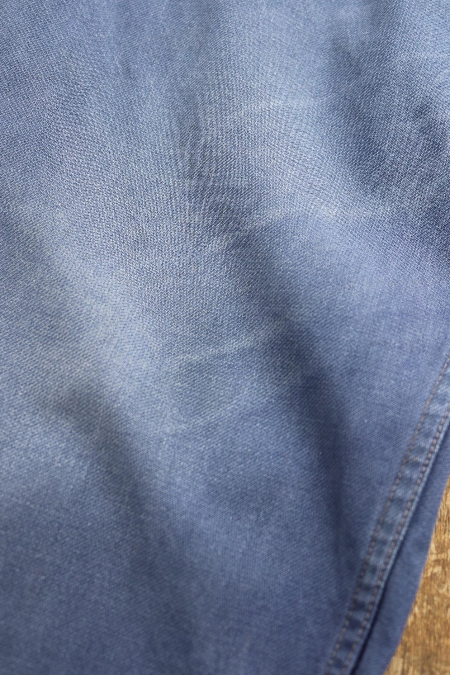 Vintage French workwear trousers pants 1940s 1950s indigo cotton twill work chore 38” x 29” buckle back fishtail