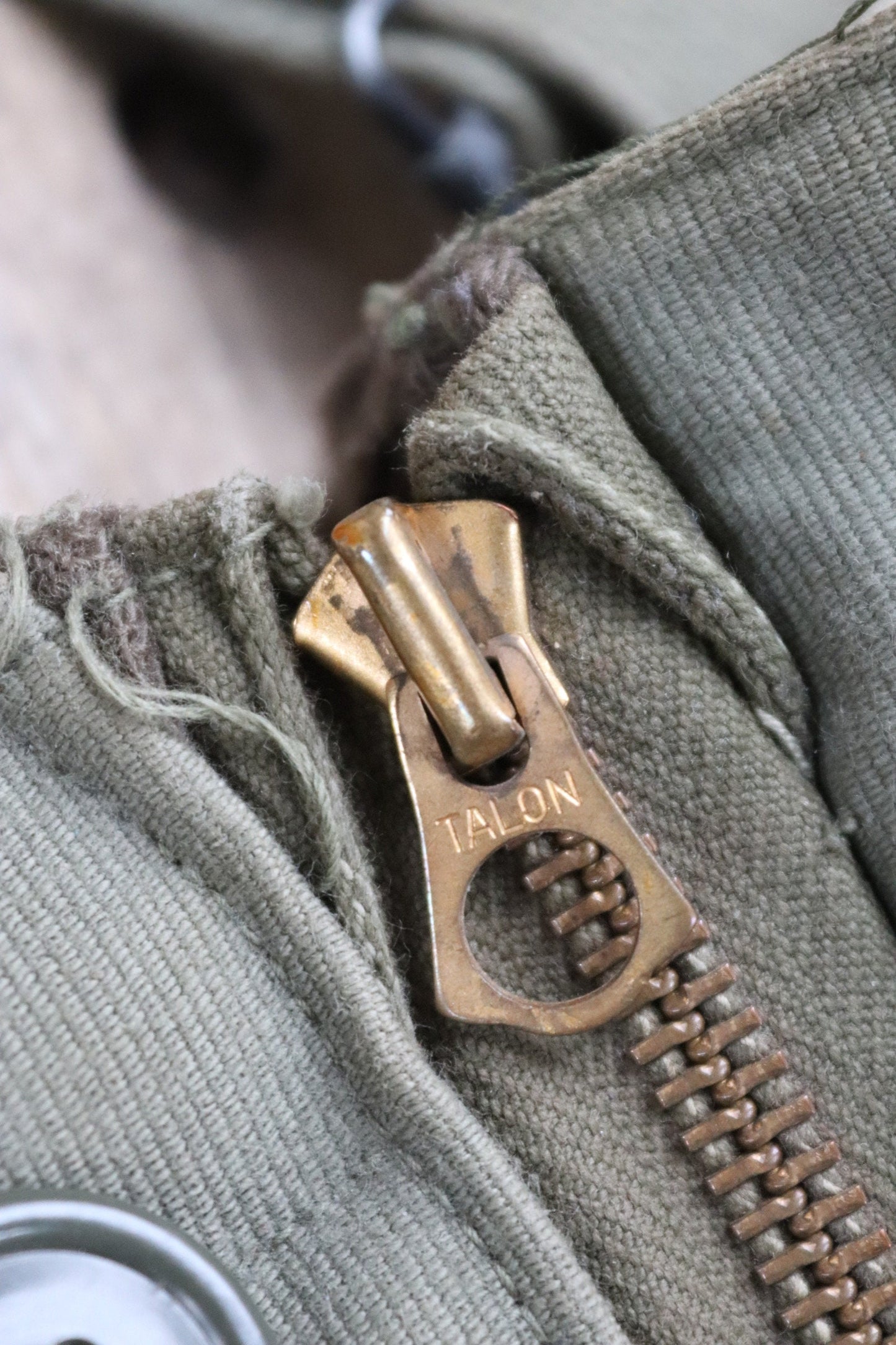 Vintage 1940s 40s WW2 era us navy USN NXSX khaki green insulated deck overalls dungarees bib brace 48” x 28” Talon zipper