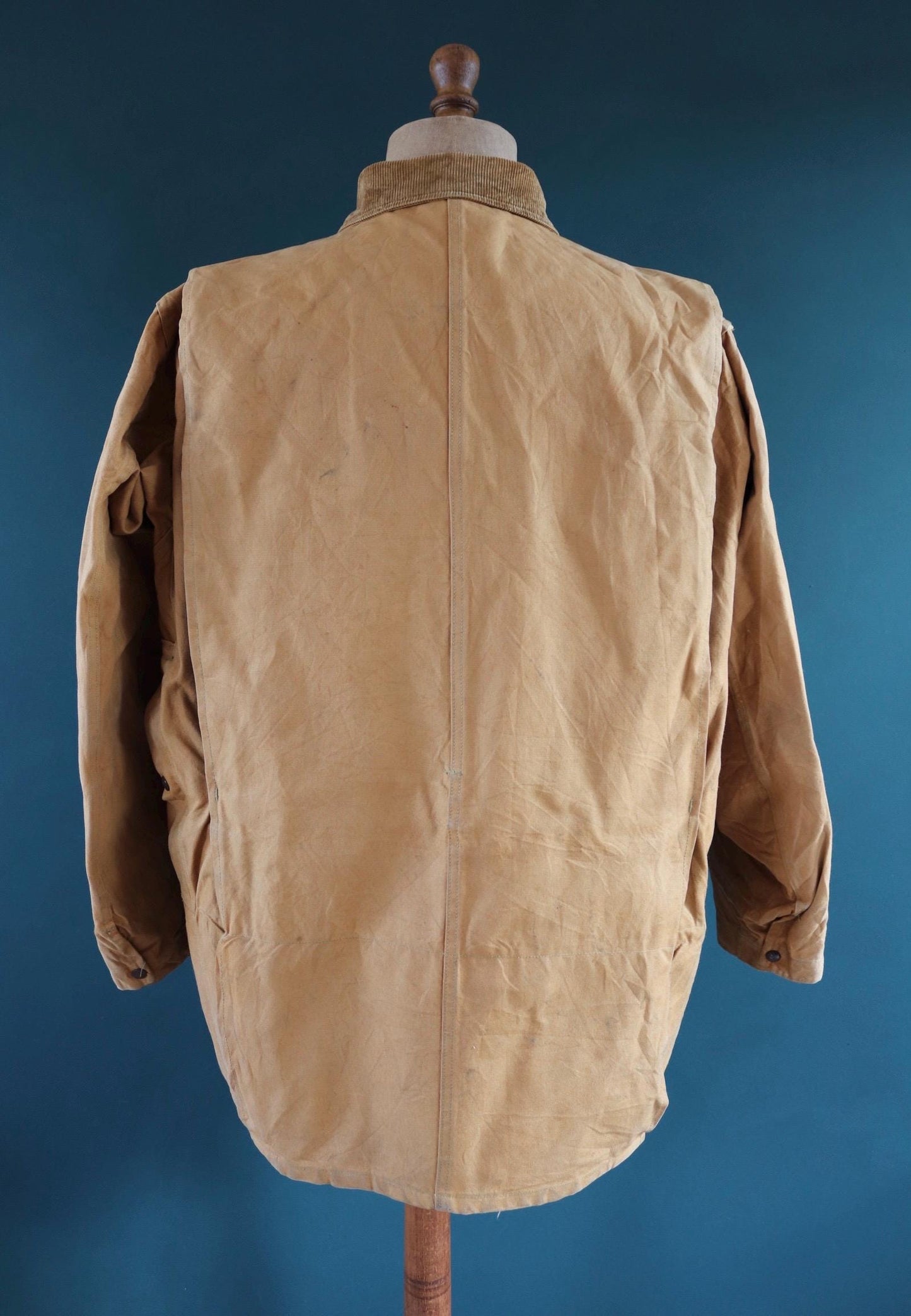 Vintage 1940s 40s 1950s 50s Duxbak duck cotton canvas tin cloth hunting shooting jacket 52” chest workwear work chore